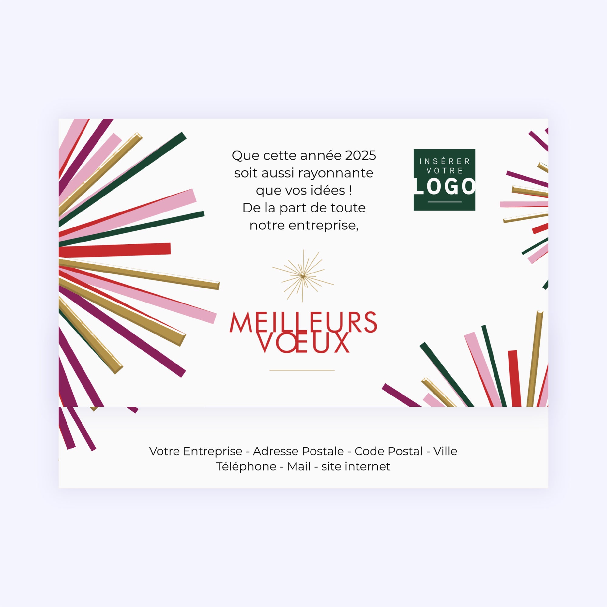 Illumination dorée | Vœux professionnels • Carte chocolats photo N° 4