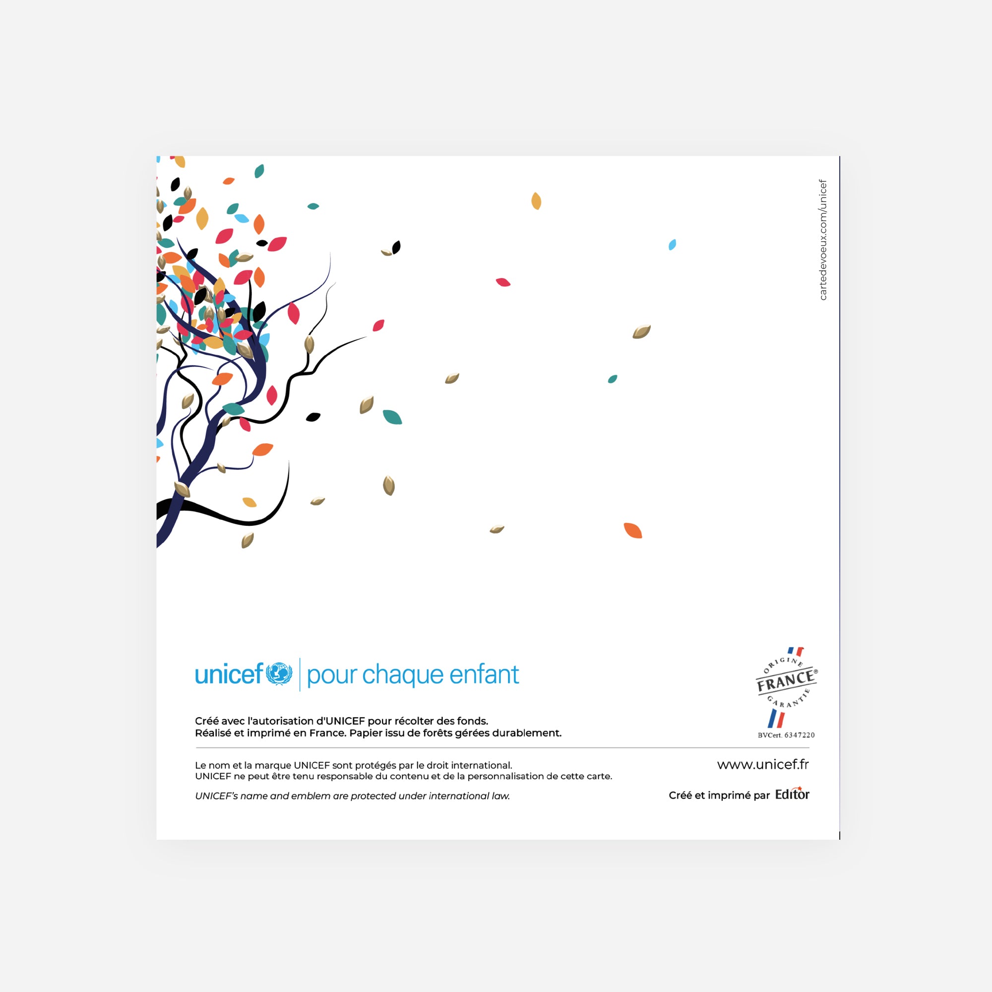 Arbre de vie II | Vœux professionnels • Carte de voeux dorure • Carré double photo N° 3