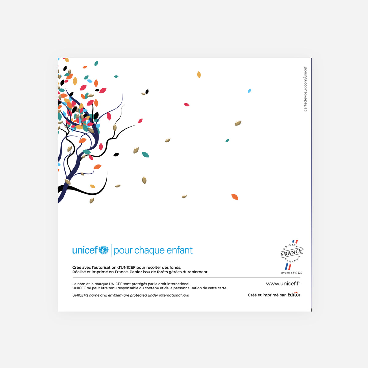 Arbre de vie | Vœux professionnels • Carte de voeux dorure • Carrée pliable photo N° 3