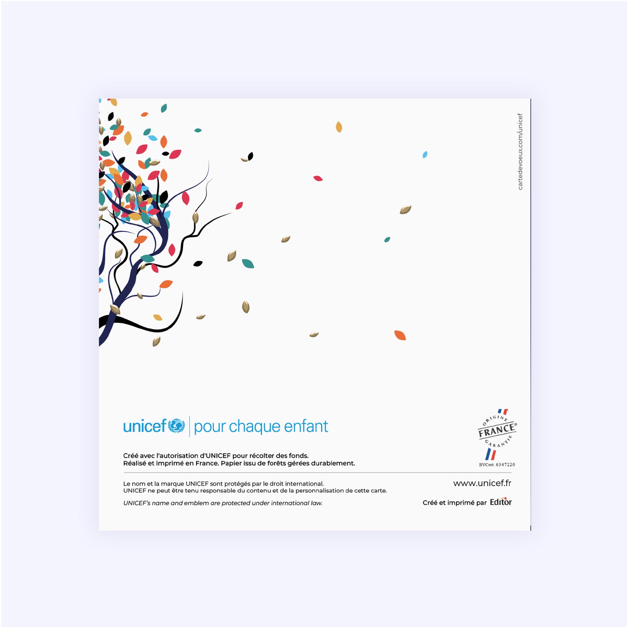 Arbre de vie II | Vœux professionnels • Carte de voeux dorure • Carré double photo N° 3