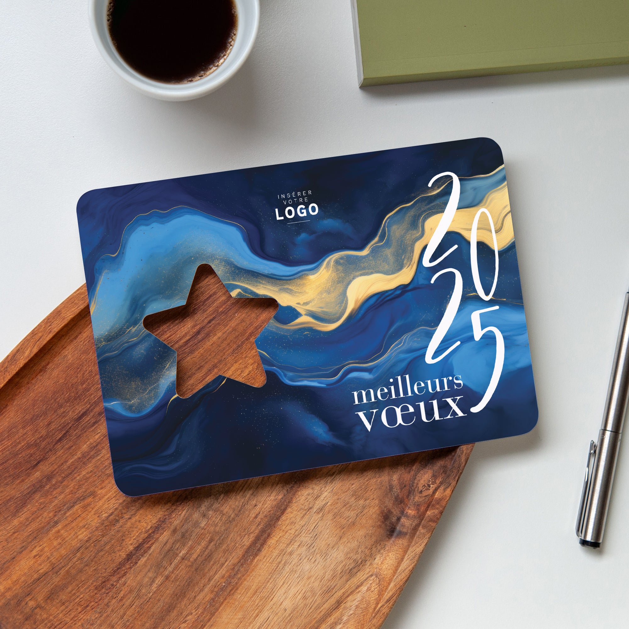 Volupté de bleu | Vœux professionnels • Carte de voeux • Horizontal étoile photo N° 4