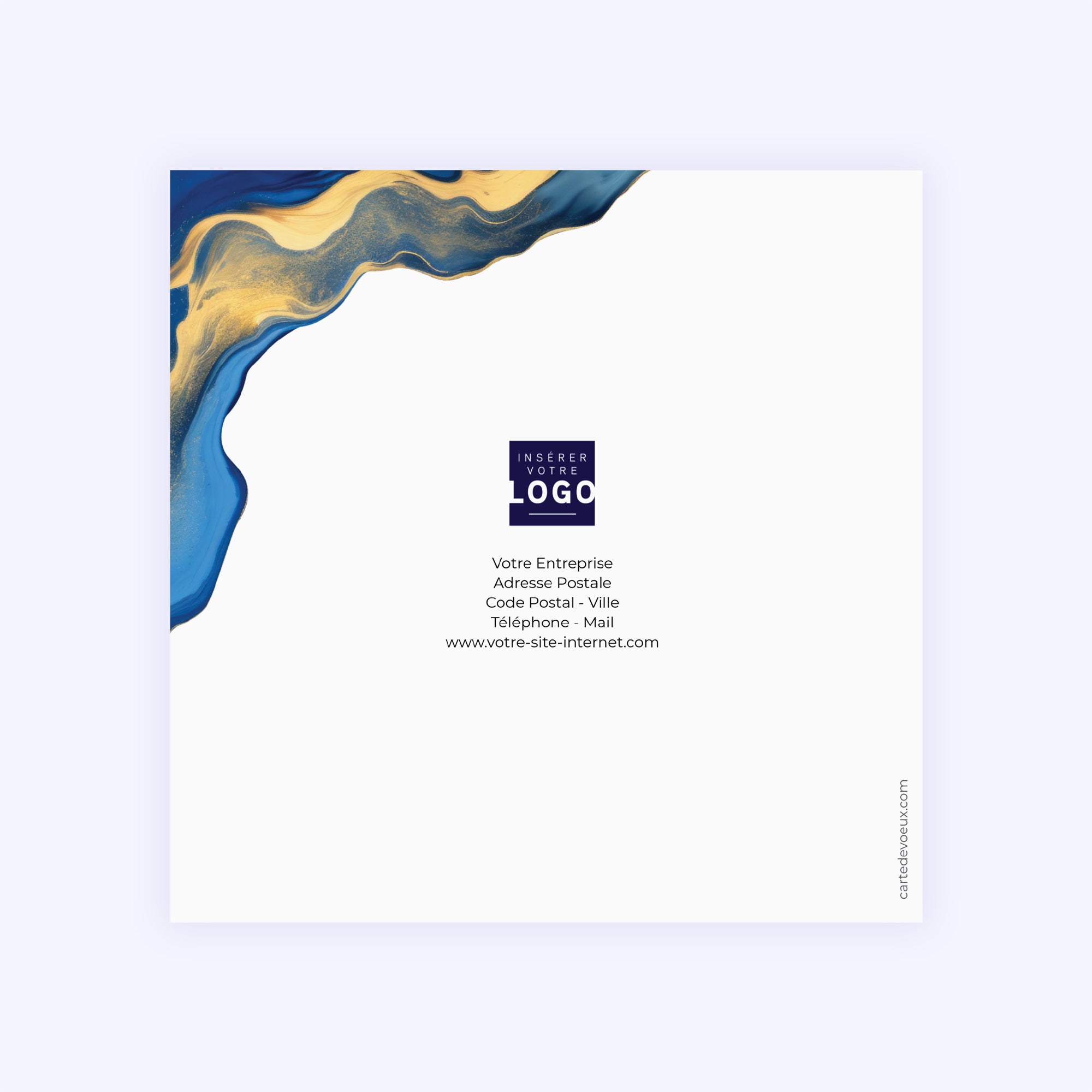 Volupté de bleu | Vœux professionnels • Carte de voeux • Carré double photo N° 3