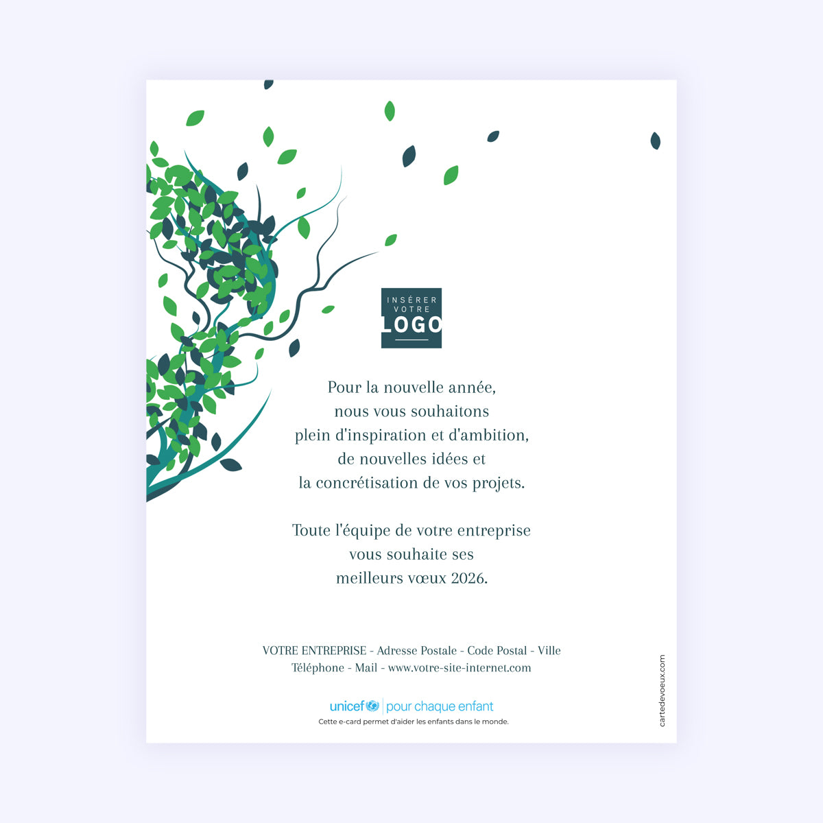 Arbre de vie vert | Vœux professionnels • Carte virtuelle • eCard Image photo N° 1