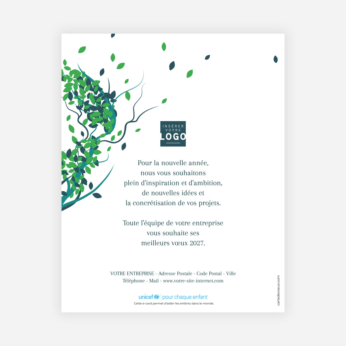 Arbre de vie vert | Vœux professionnels • Carte virtuelle • eCard Image photo N° 1