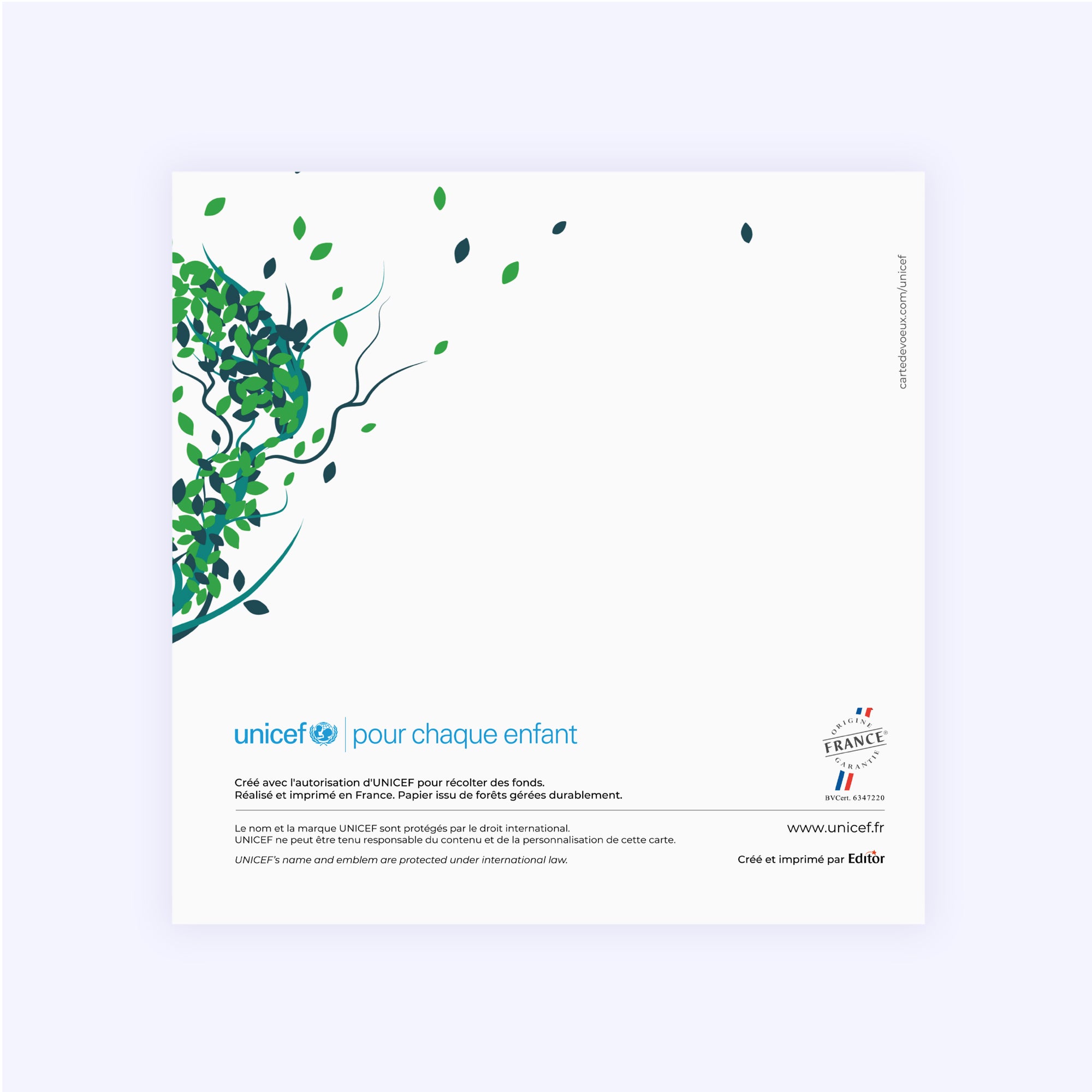 Arbre de vie vert | Vœux professionnels • Carte de voeux • Carré double photo N° 3