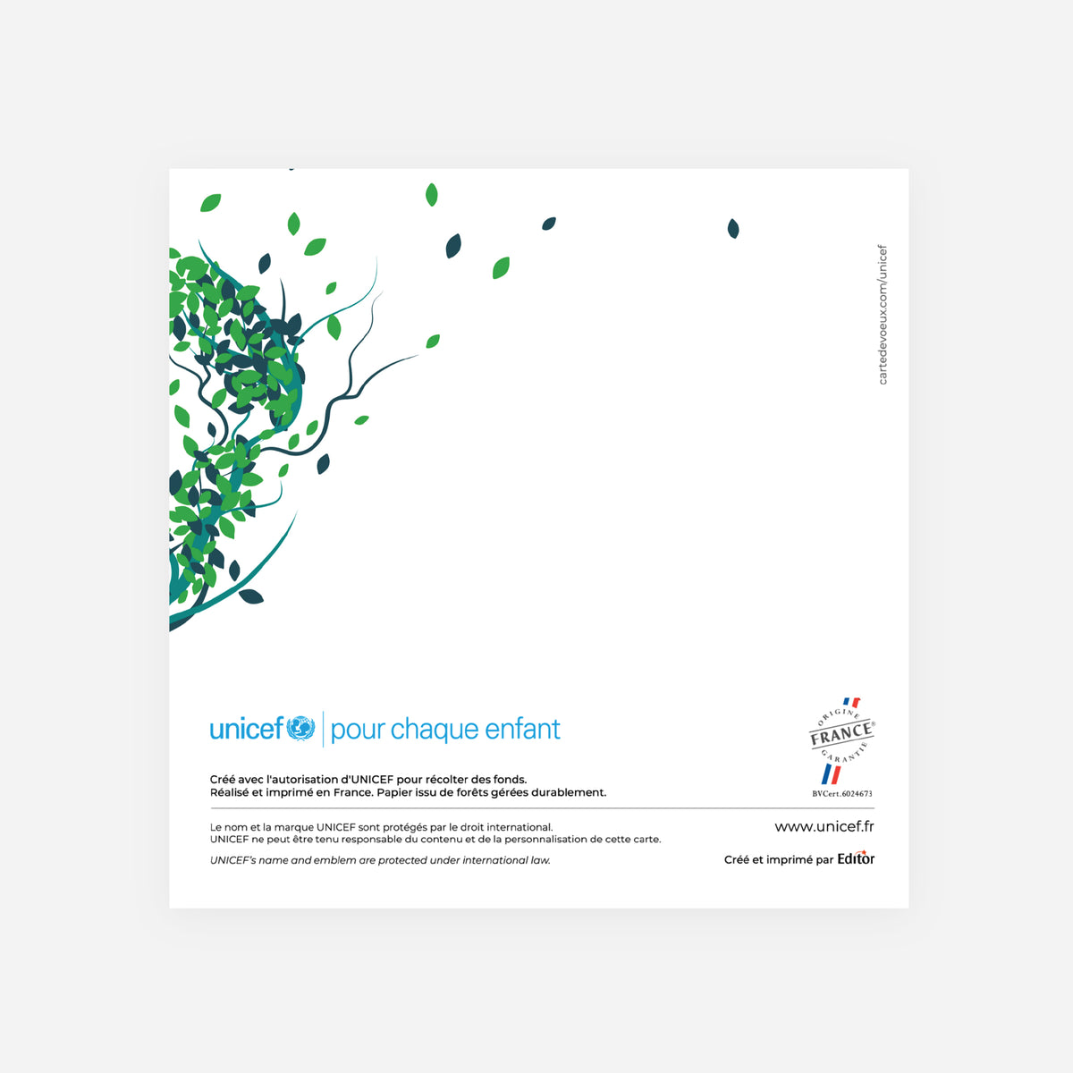 Arbre de vie vert | Vœux professionnels • Carte de voeux • Carré double photo N° 3