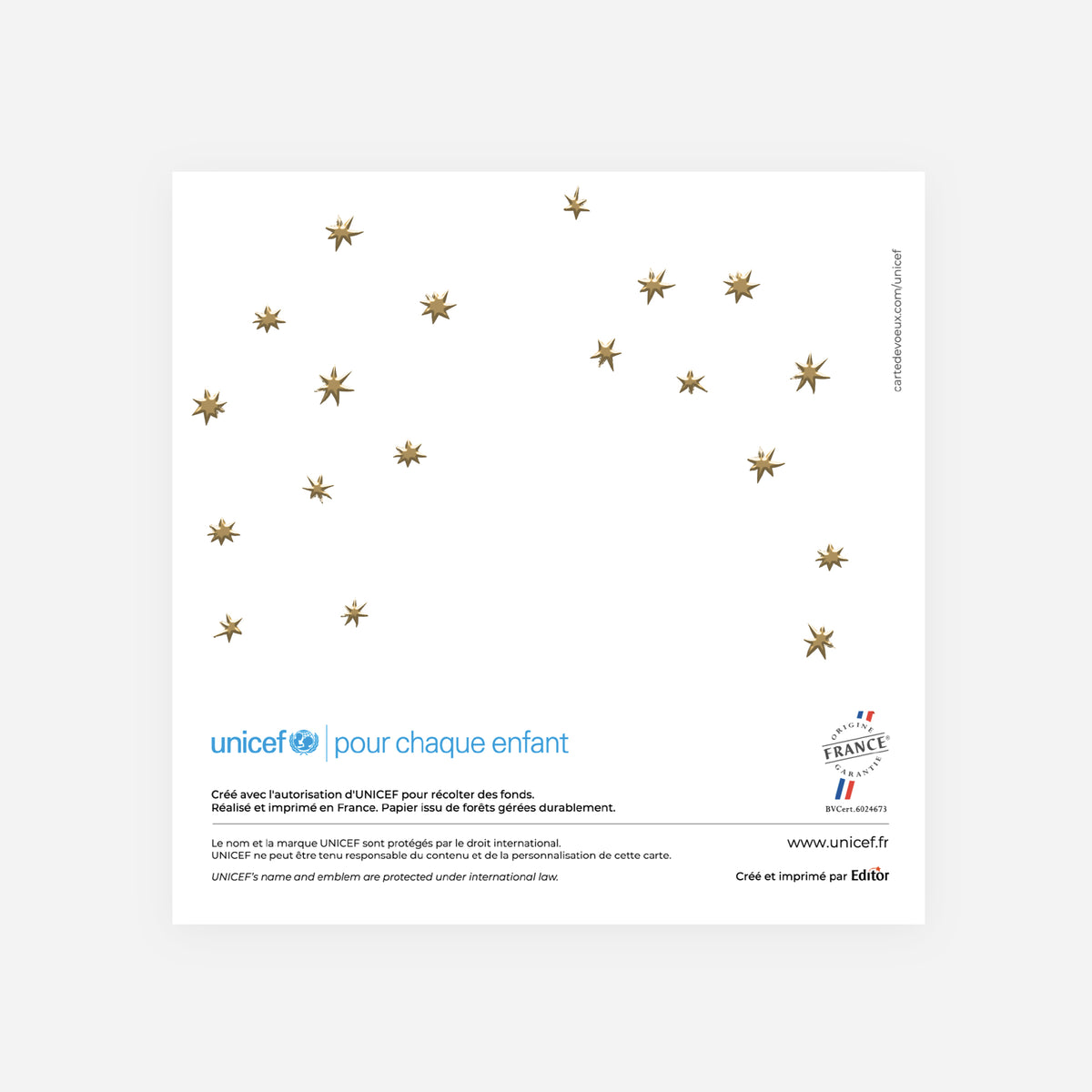 Le sapin d'or | Vœux professionnels • Carte de voeux dorure • Carrée pliable photo N° 3