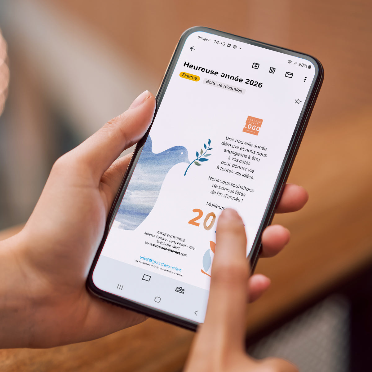 Colombe aquarelle | Vœux professionnels • Carte virtuelle • eCard Image photo N° 2