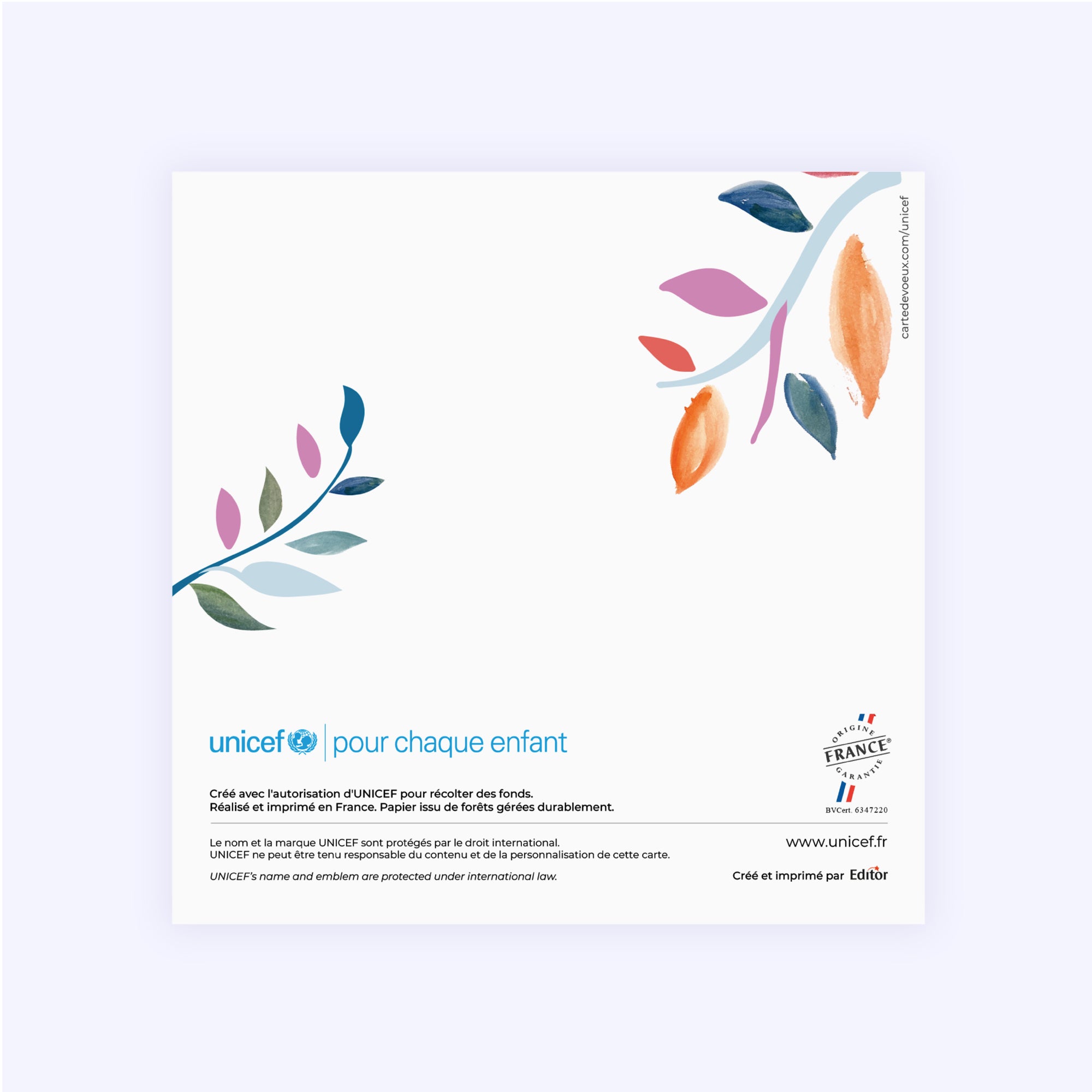 Colombe aquarelle | Vœux professionnels • Carte de voeux • Carré double photo N° 3