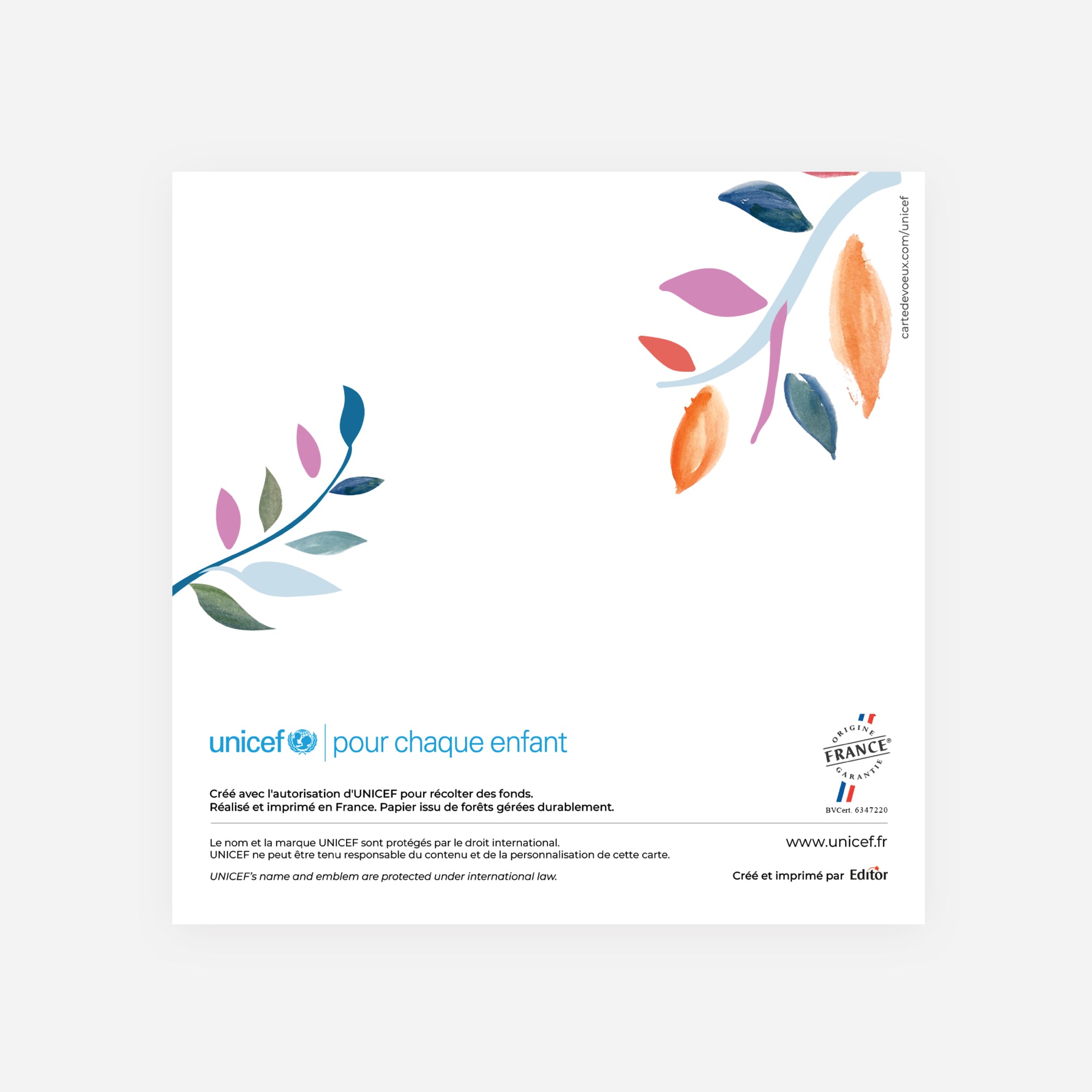 Colombe aquarelle | Vœux professionnels • Carte de voeux • Carré double photo N° 3