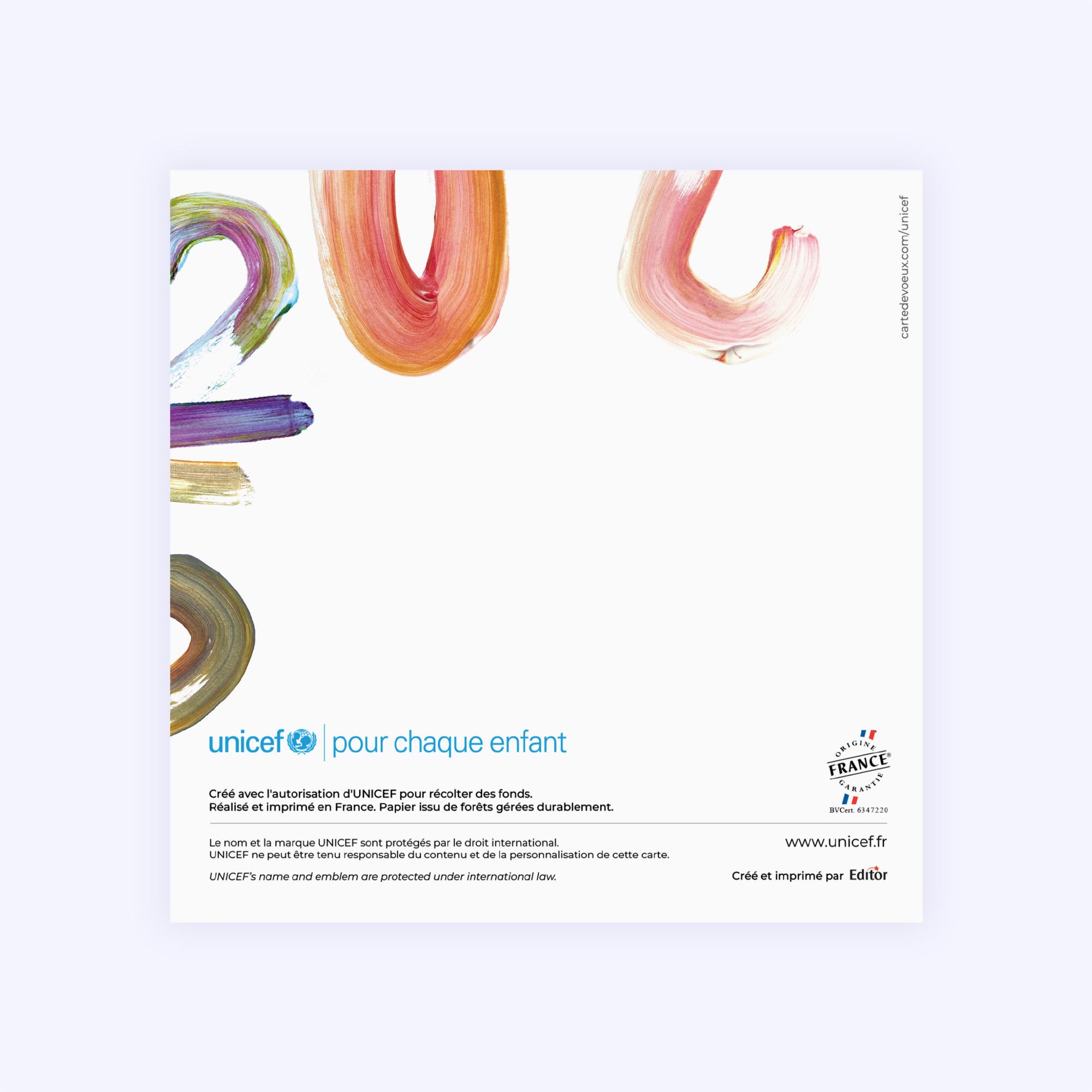 Millésime au pinceau | Vœux professionnels • Carte de voeux • Carré double photo N° 3