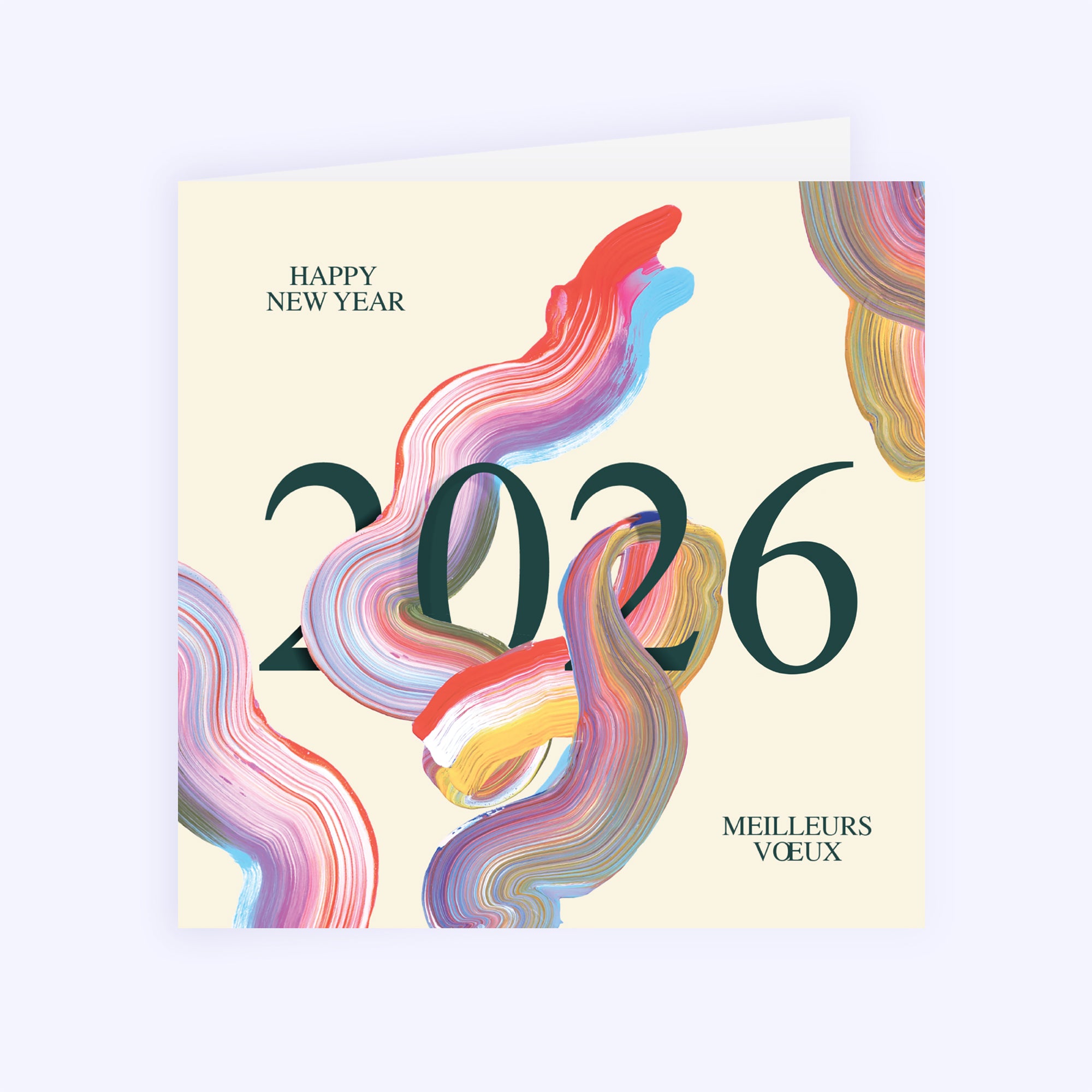 Vœux colorés | Vœux professionnels • Carte de voeux • Carré double photo N° 1