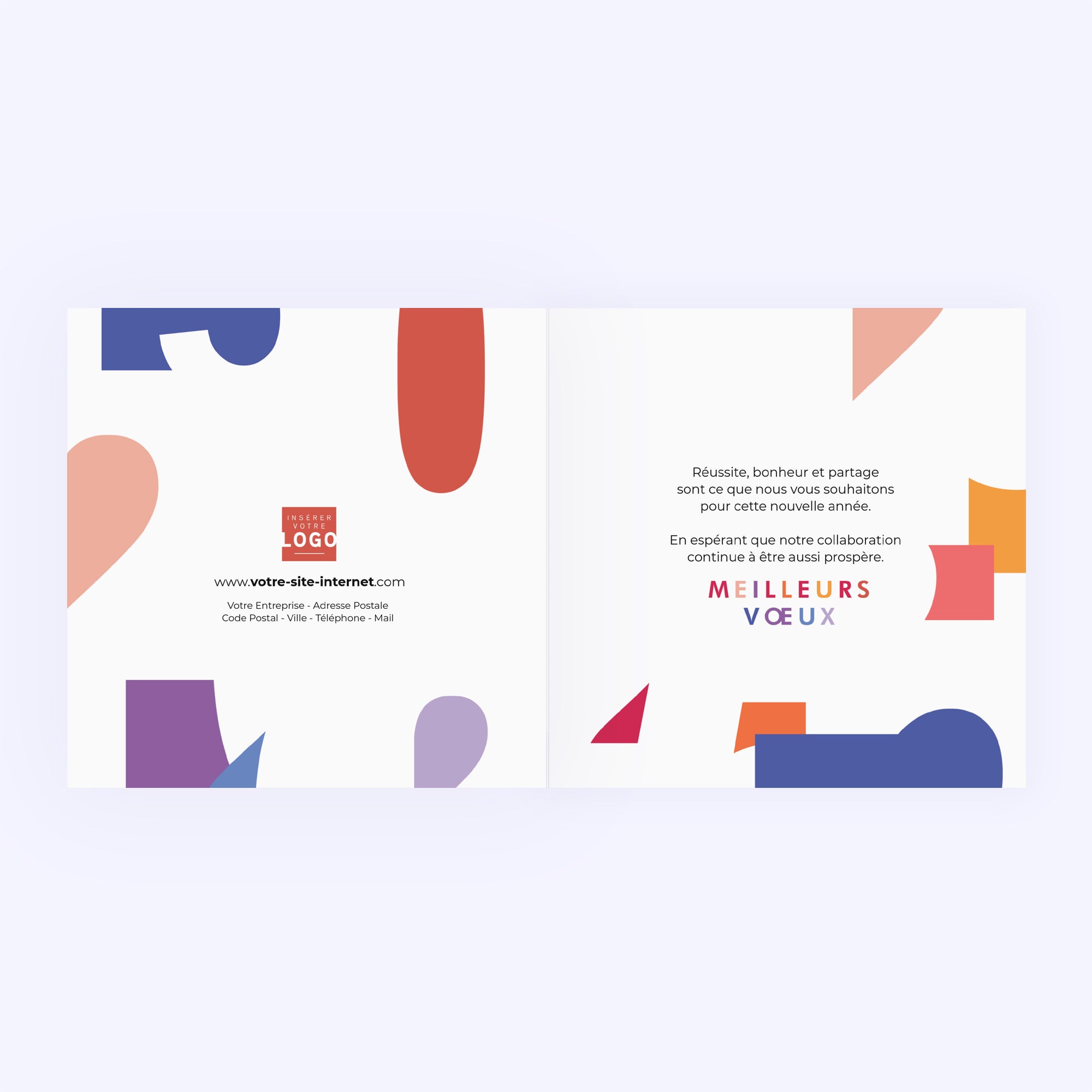 Structure colorée | Vœux professionnels • Carte de voeux • Carré double photo N° 2