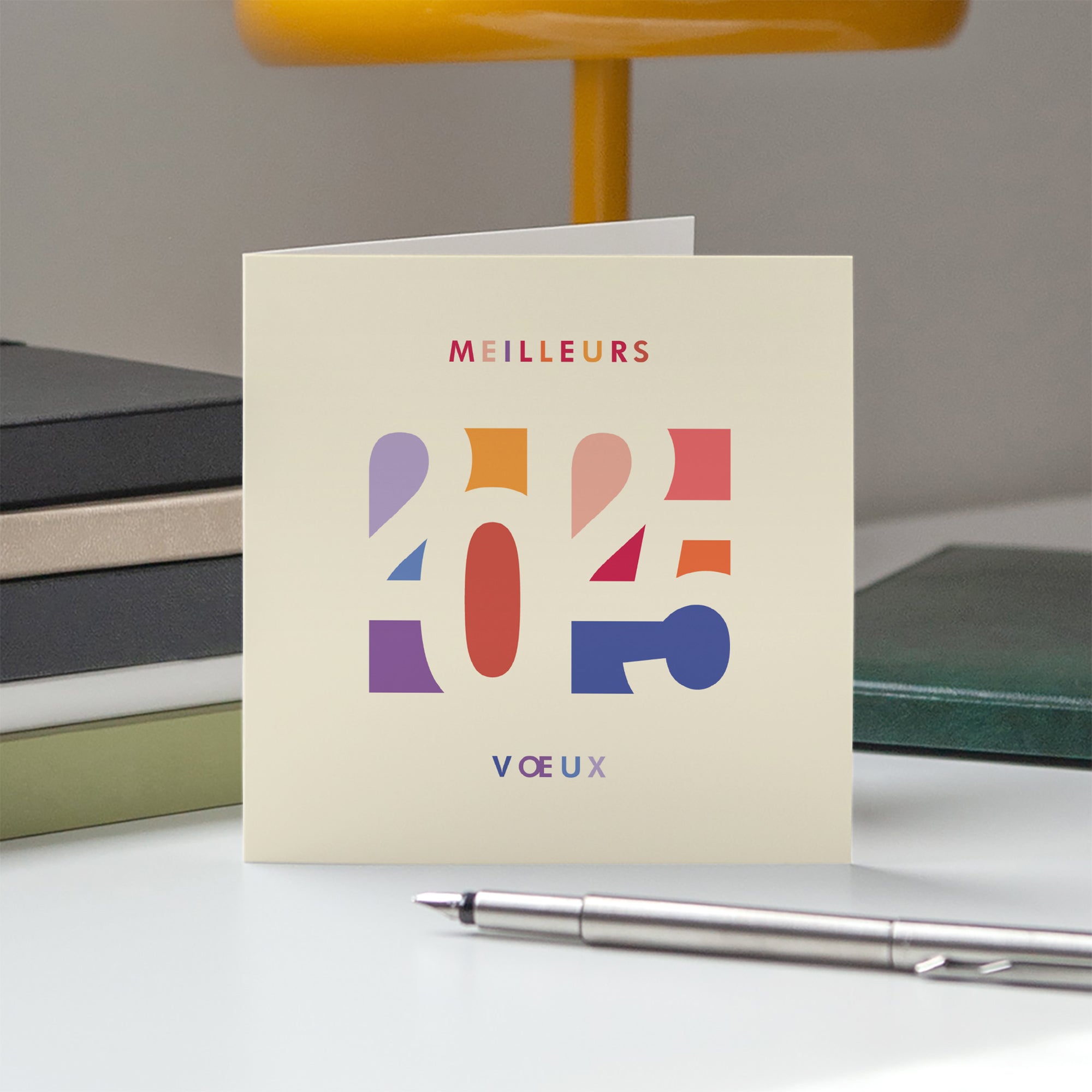 Structure colorée | Vœux professionnels • Carte de voeux • Carré double photo N° 5