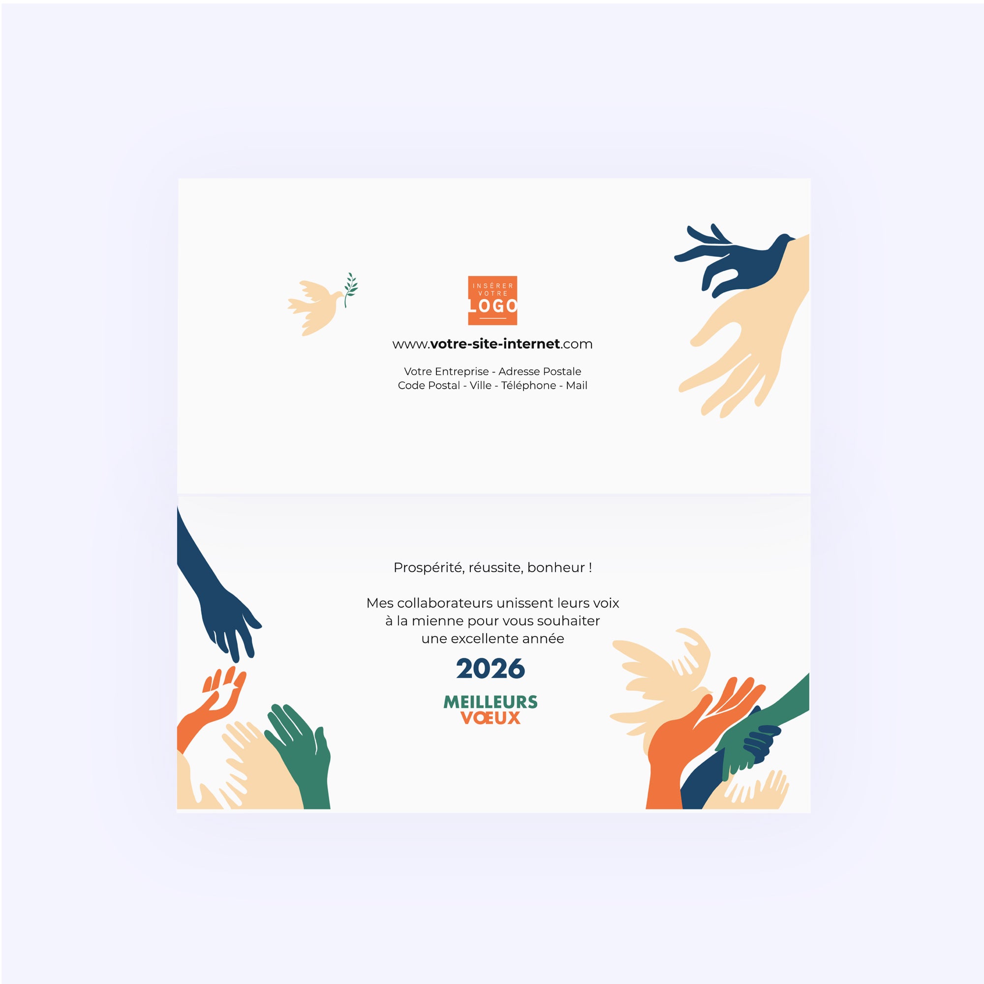 Espoir | Vœux professionnels • Carte de voeux • Rectangle double photo N° 2