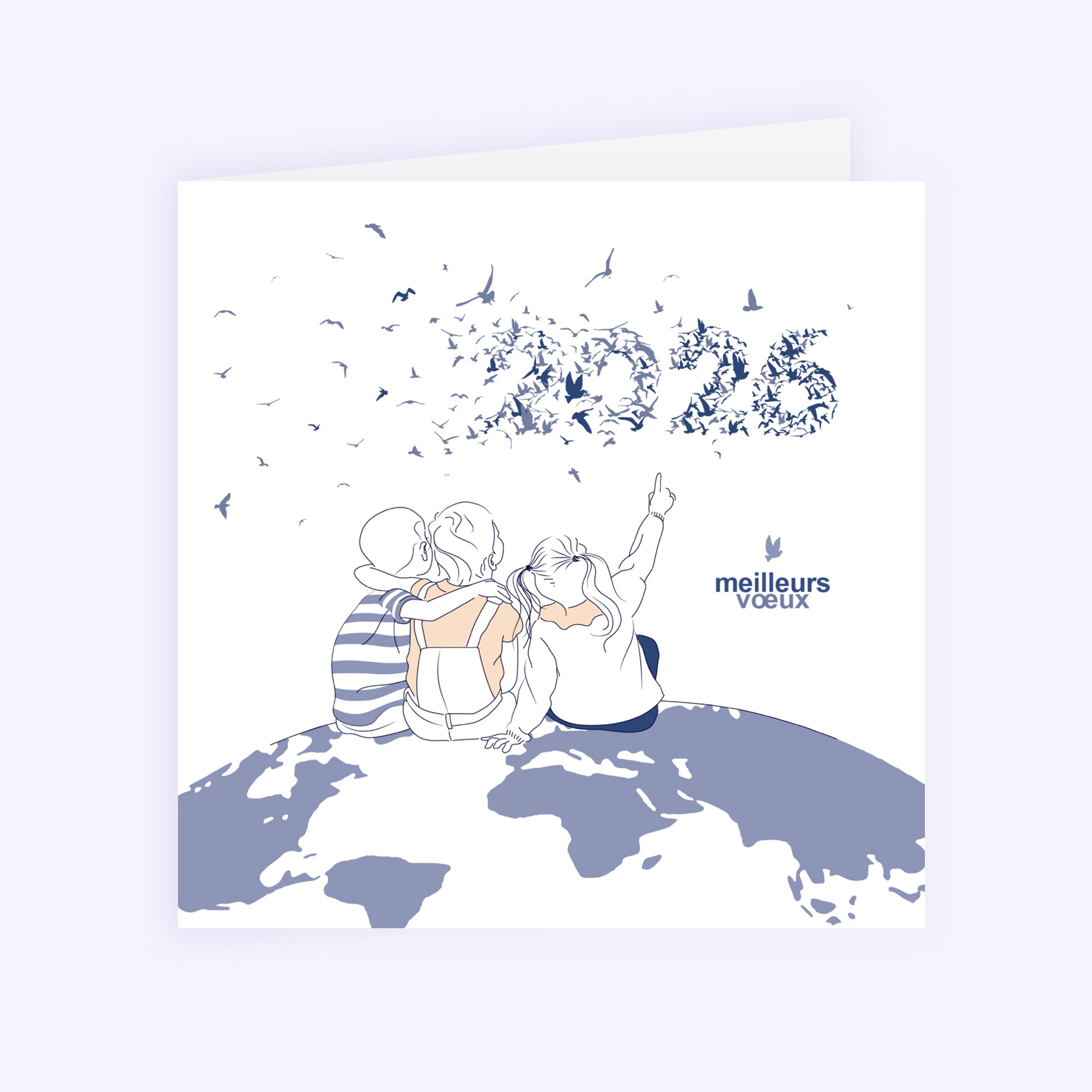 Pour chaque enfant, un avenir | Vœux professionnels • Carte de voeux • Carré double photo N° 1