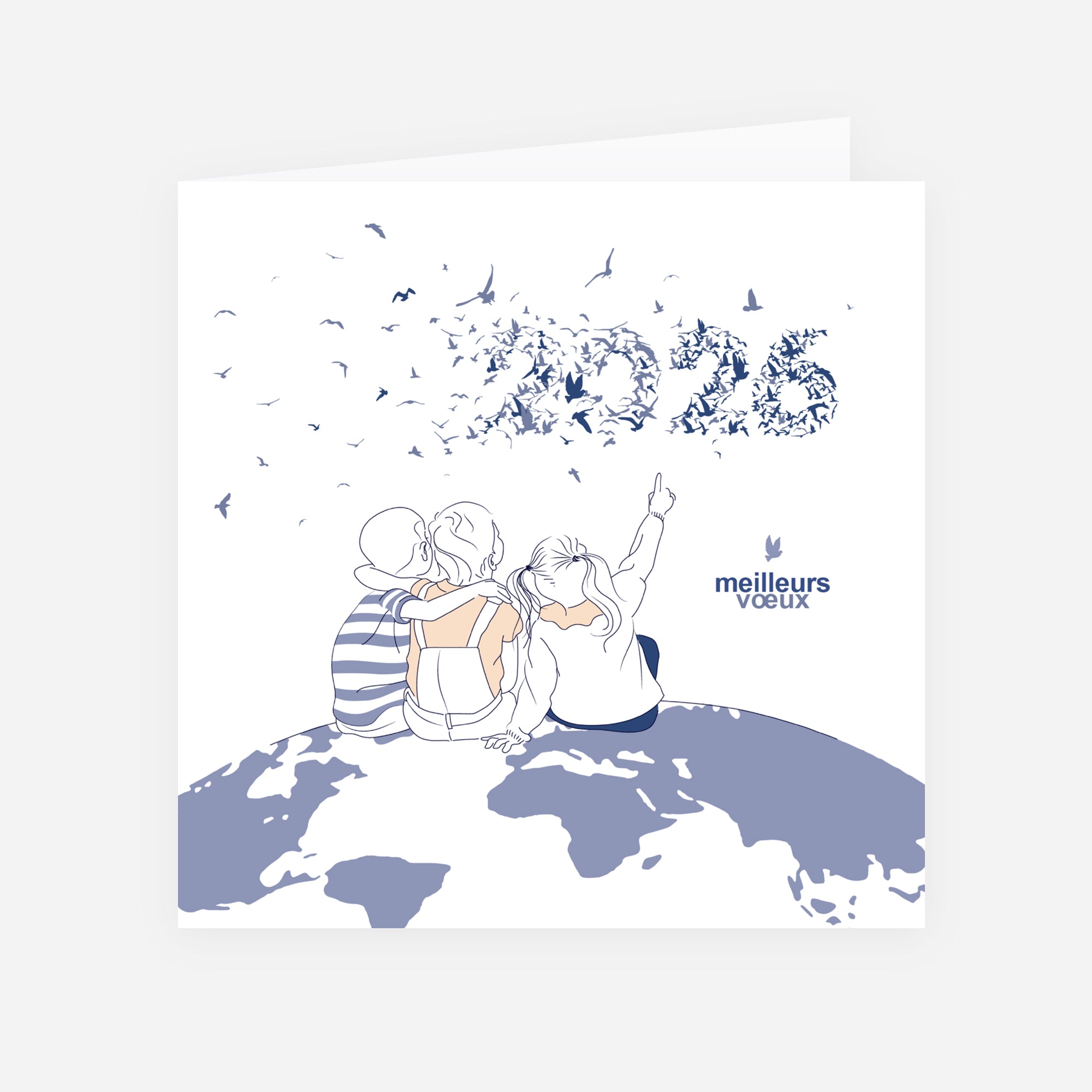Pour chaque enfant, un avenir | Vœux professionnels • Carte de voeux • Carré double photo N° 1