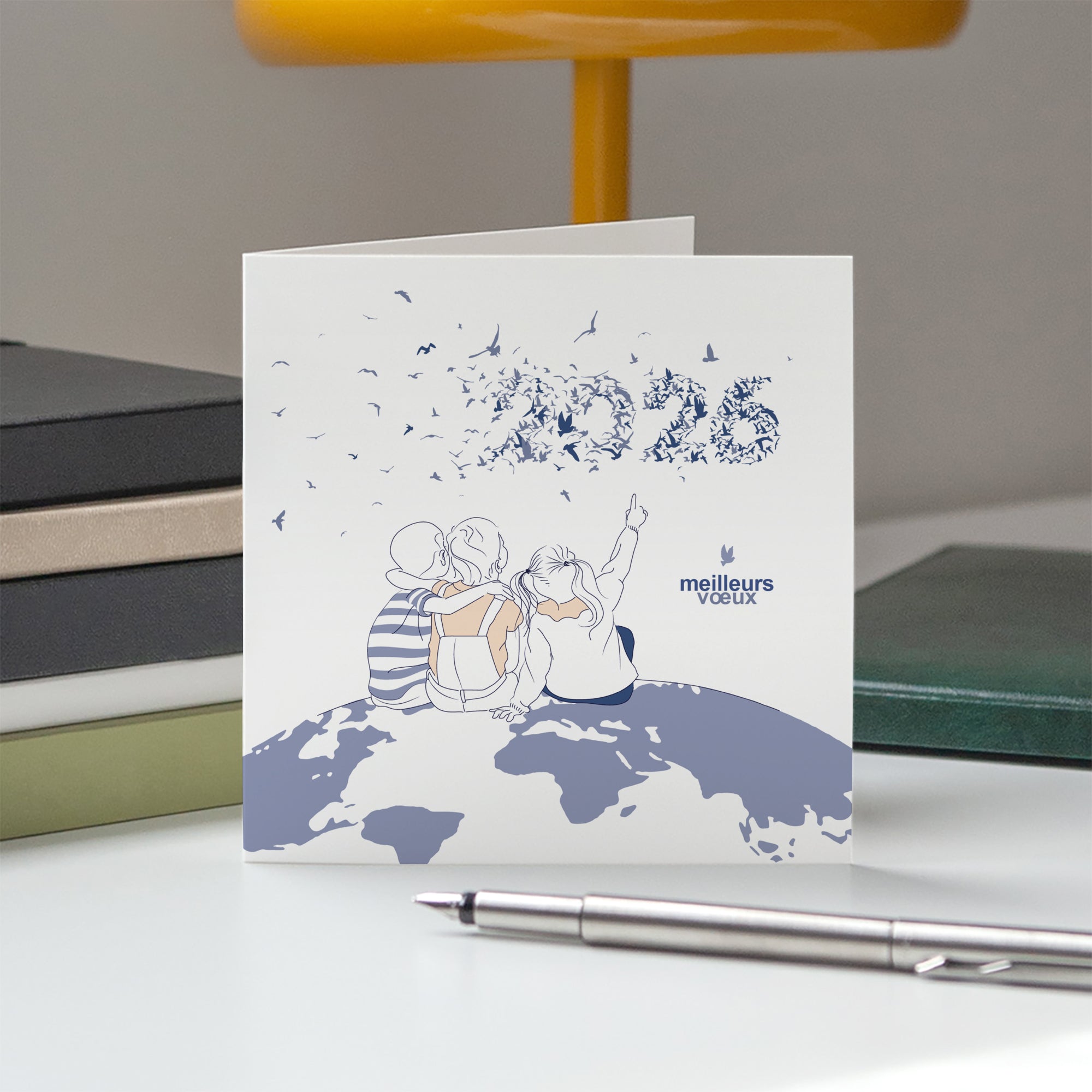 Pour chaque enfant, un avenir | Vœux professionnels • Carte de voeux • Carré double photo N° 5