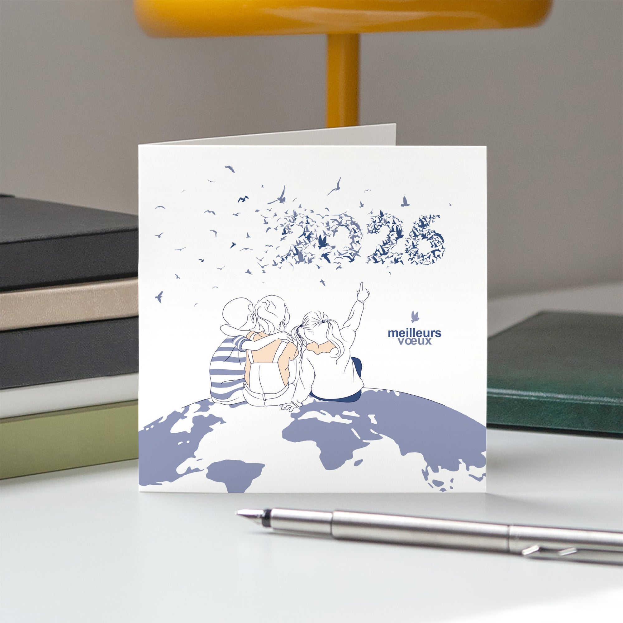 Pour chaque enfant, un avenir | Vœux professionnels • Carte de voeux • Carré double photo N° 5
