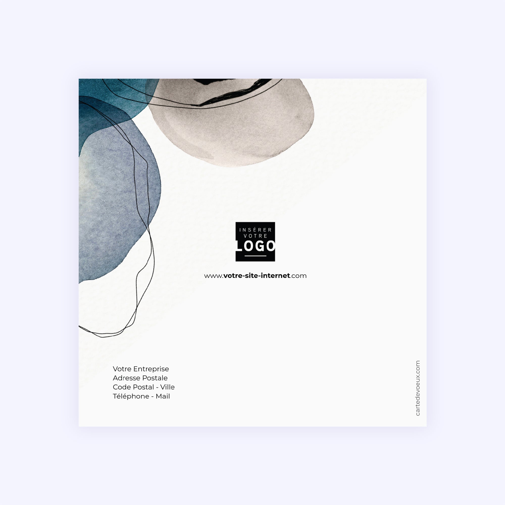 Tâches d'aquarelle | Vœux professionnels • Carte de voeux • Carré double photo N° 3