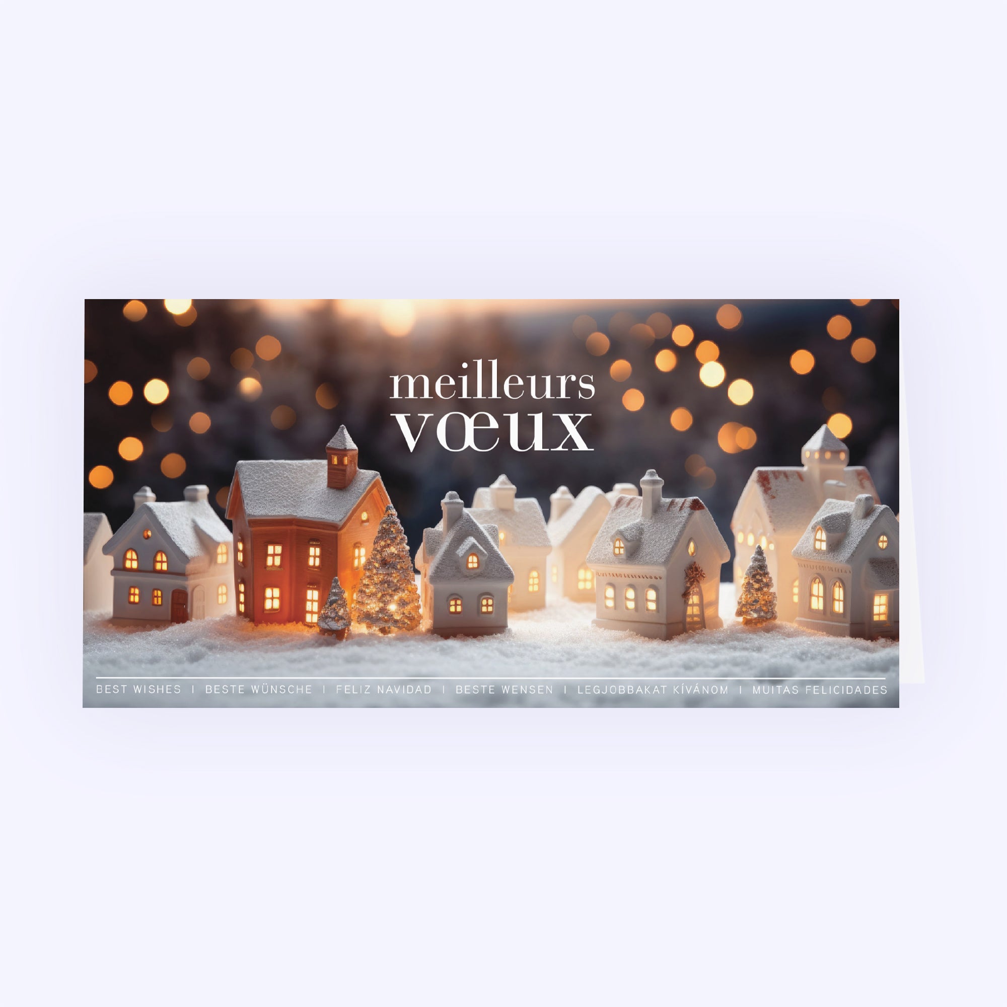 Village de Noël | Vœux professionnels • Carte de voeux • Rectangle double photo N° 1