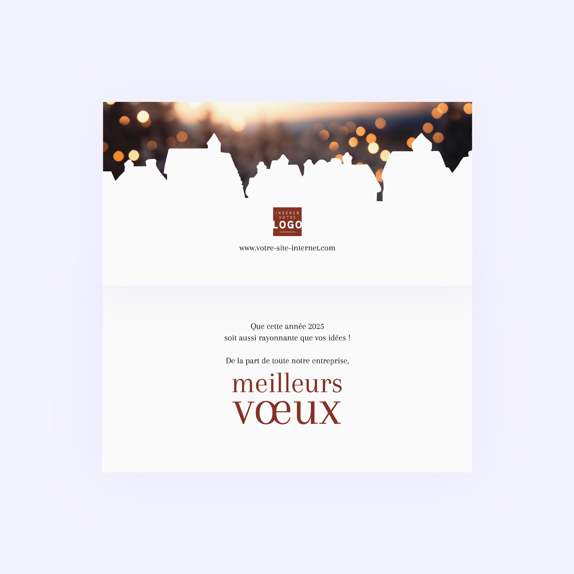 Village de Noël | Vœux professionnels • Carte de voeux • Rectangle double photo N° 2