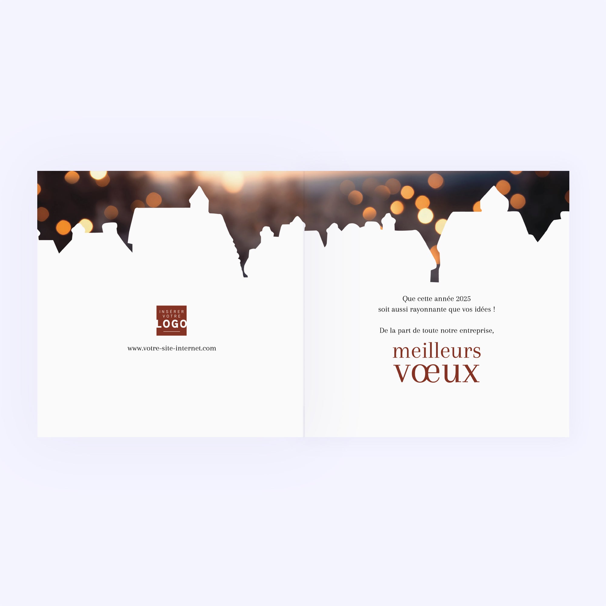 Village de Noël | Vœux professionnels • Carte de voeux • Carré double photo N° 2