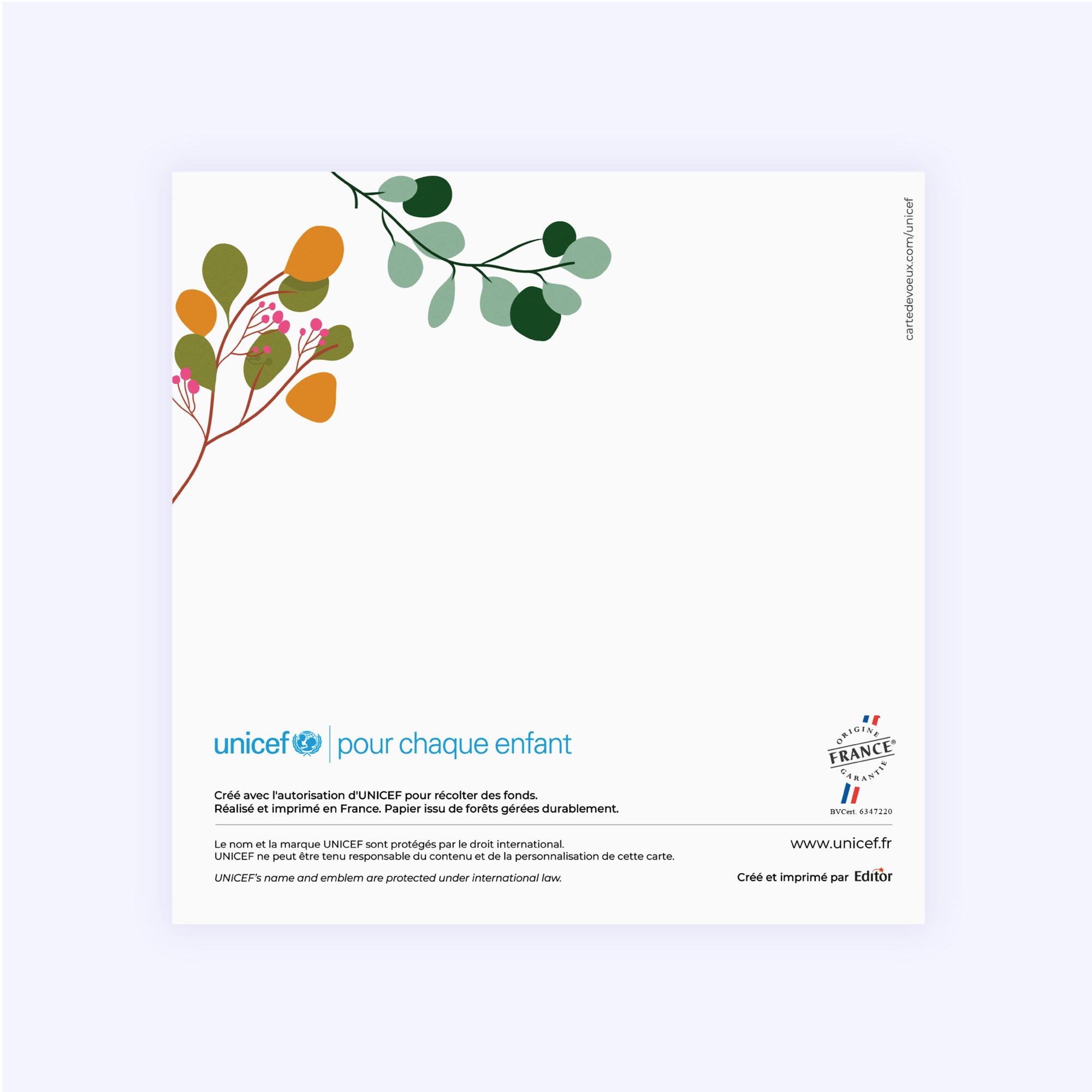 Millésime végétal | Vœux professionnels • Carte de voeux • Carré double photo N° 3