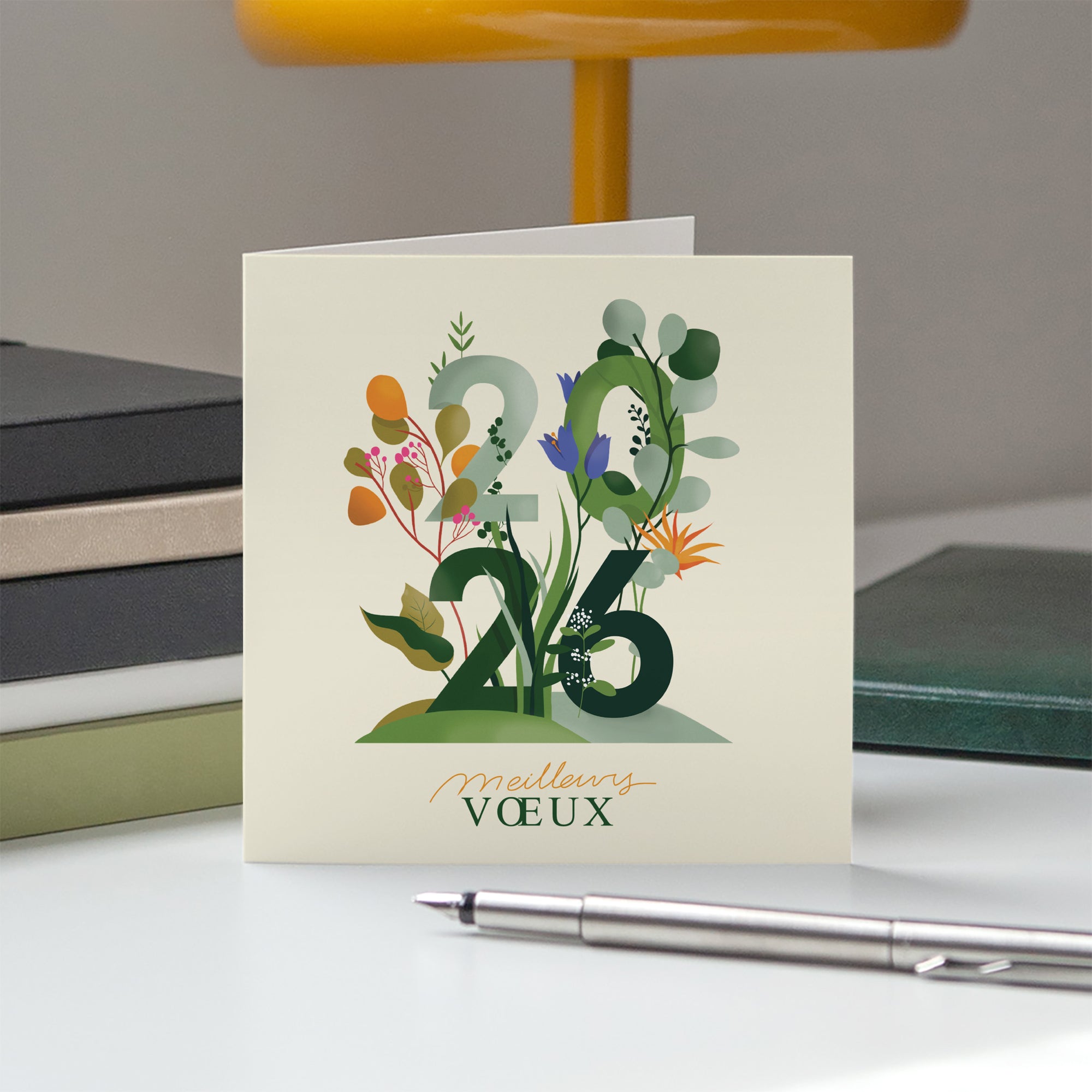 Millésime végétal | Vœux professionnels • Carte de voeux • Carré double photo N° 5