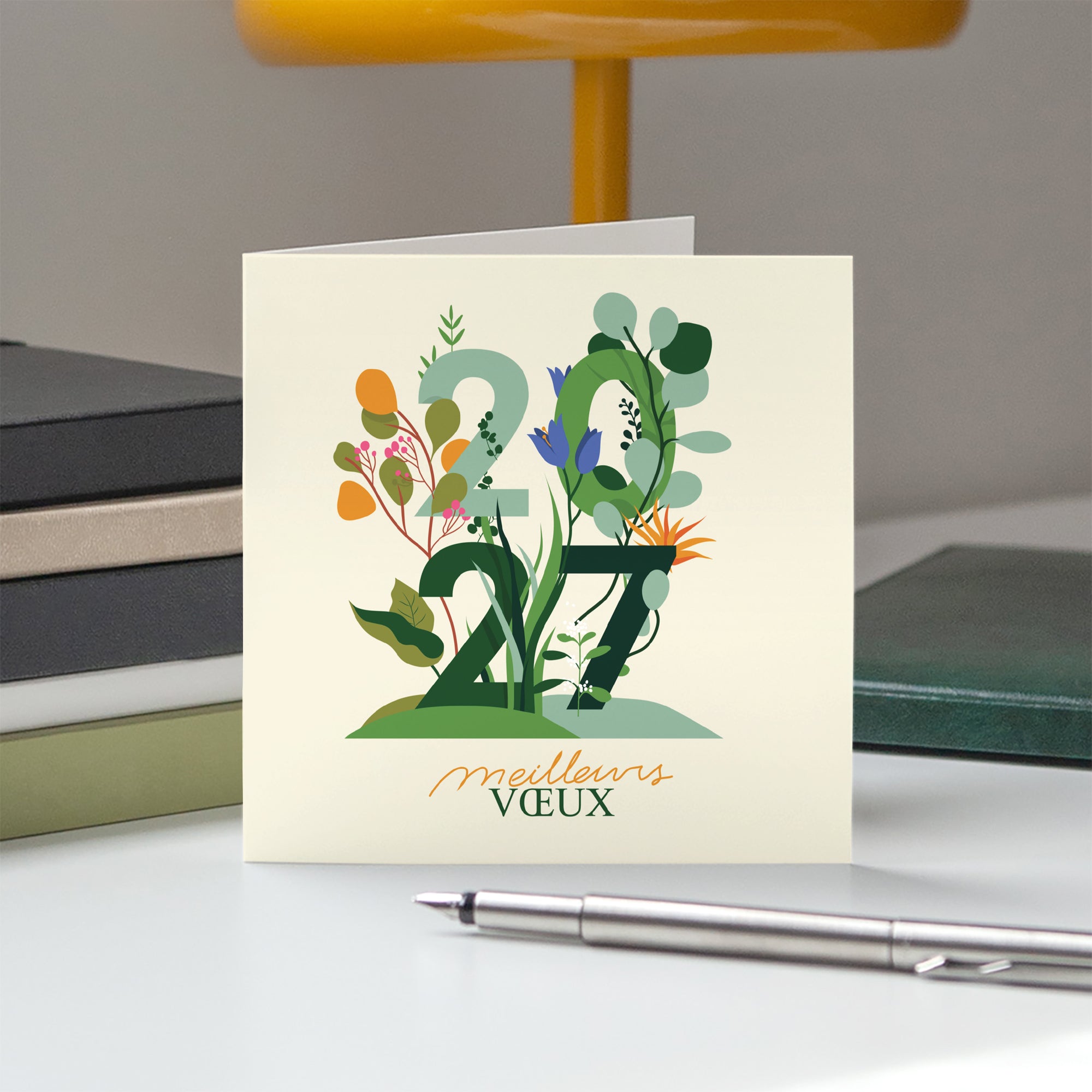 Millésime végétal | Vœux professionnels • Carte de voeux • Carré double photo N° 5