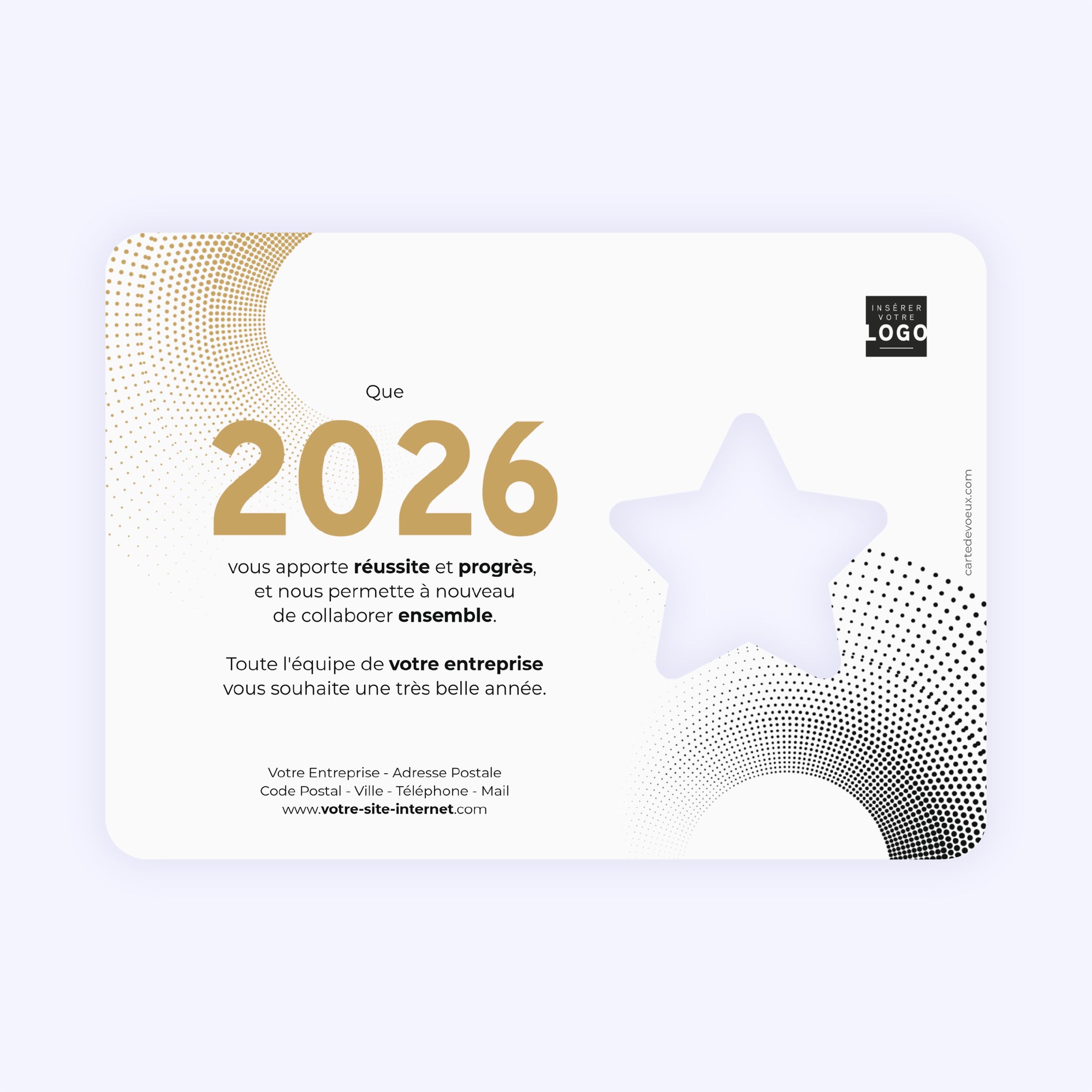 Rotation dorée | Vœux professionnels • Carte de voeux dorure • Horizontal étoile photo N° 2