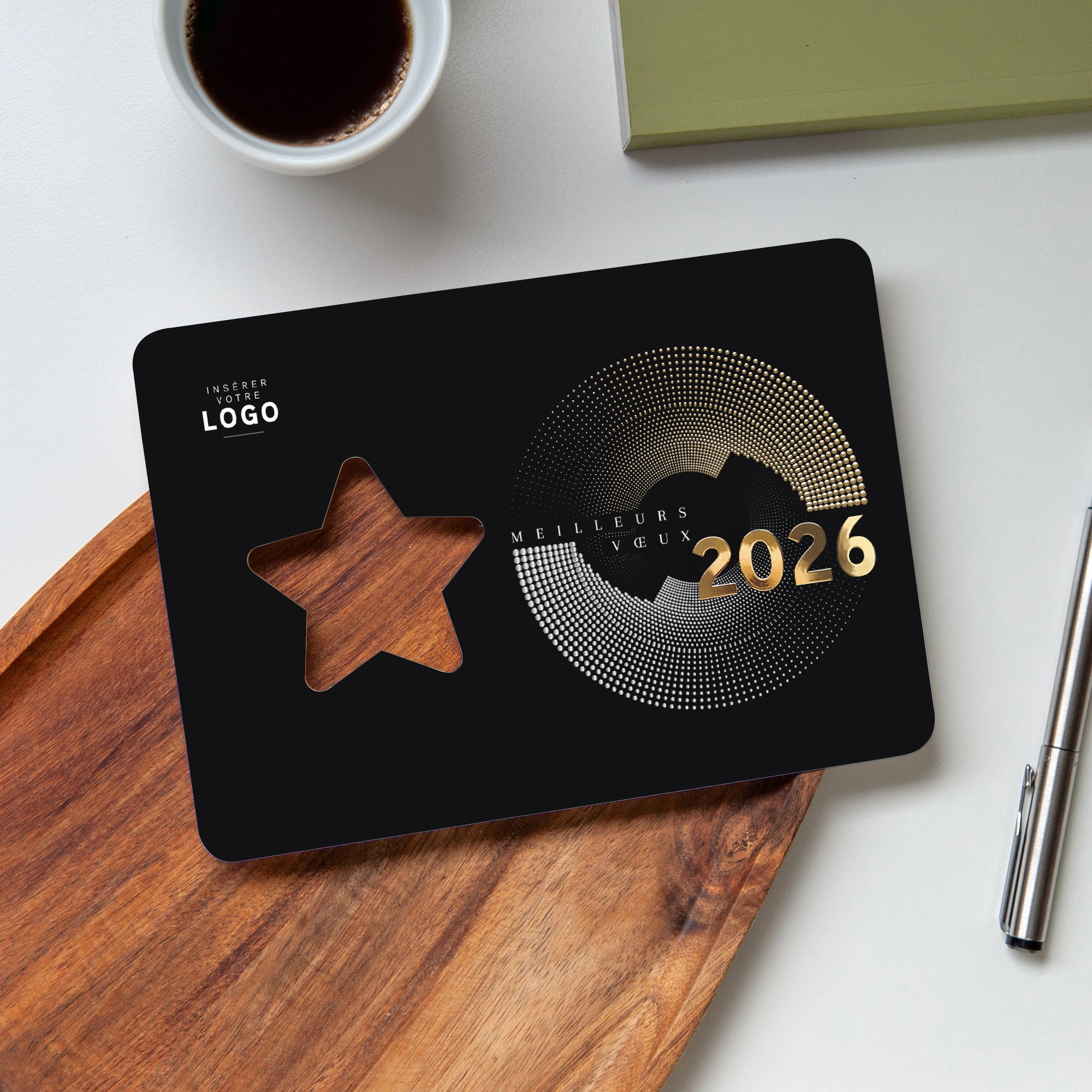 Rotation dorée | Vœux professionnels • Carte de voeux dorure • Horizontal étoile photo N° 4