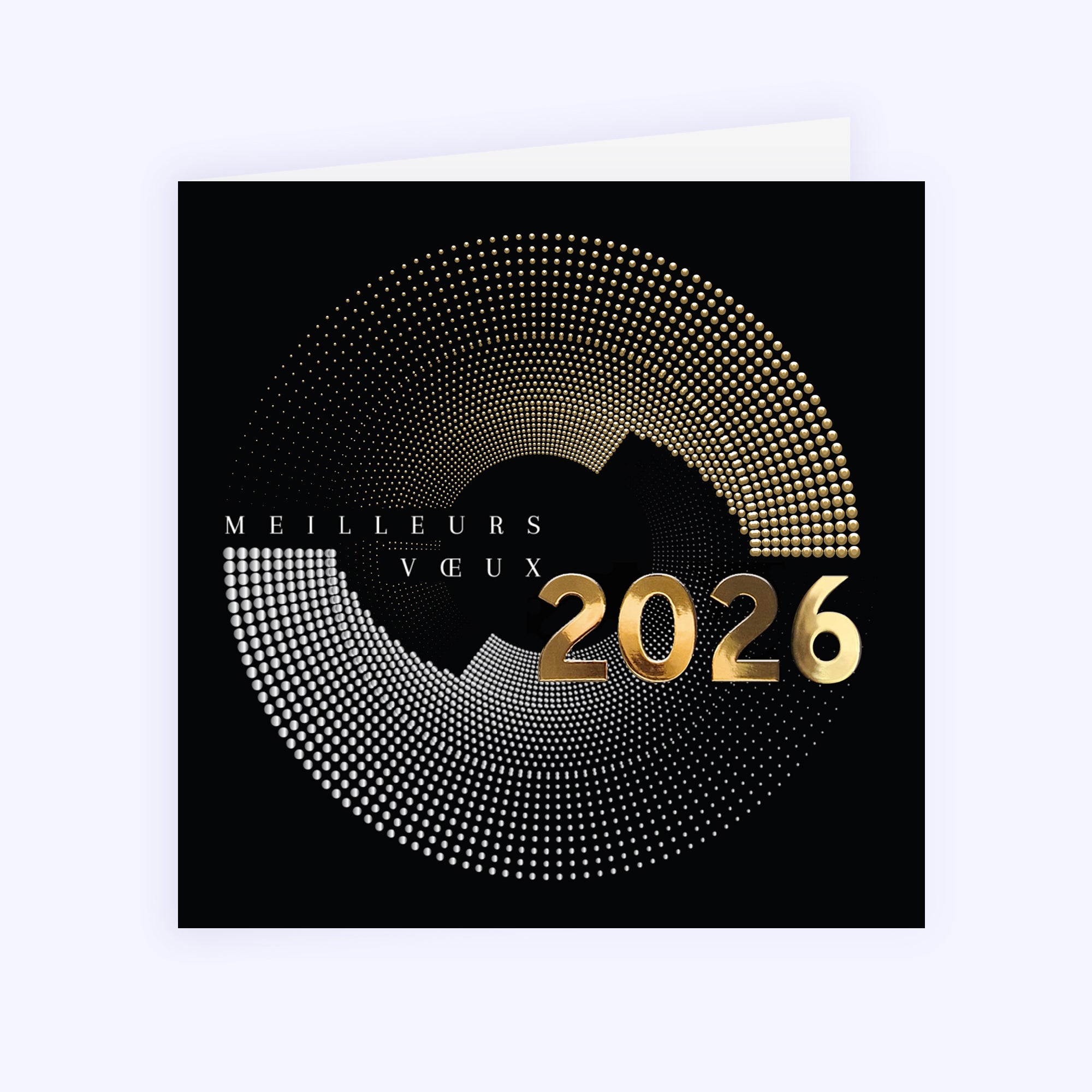 Rotation dorée | Vœux professionnels • Carte de voeux dorure • Carré double photo N° 1