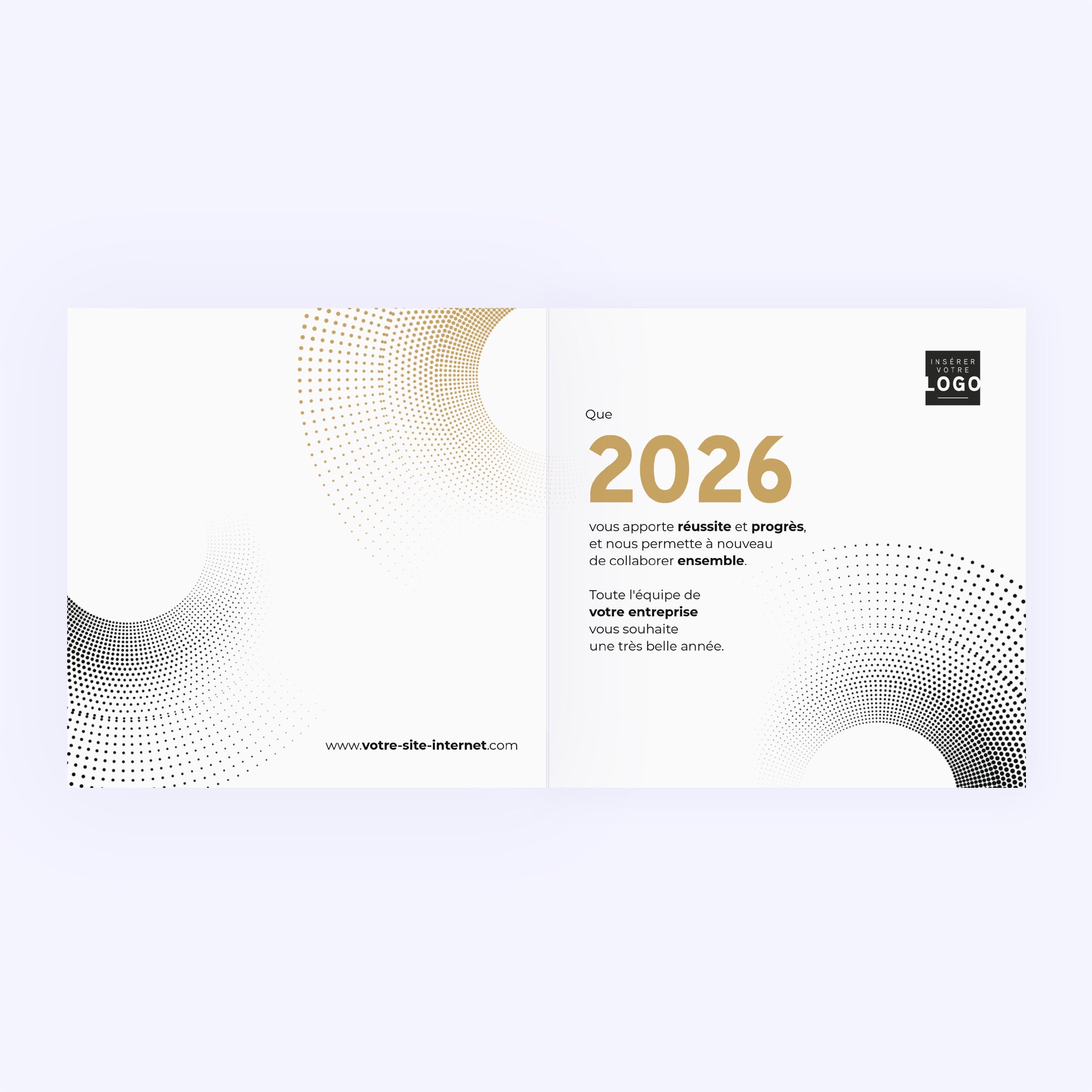 Rotation dorée | Vœux professionnels • Carte de voeux dorure • Carré double photo N° 2