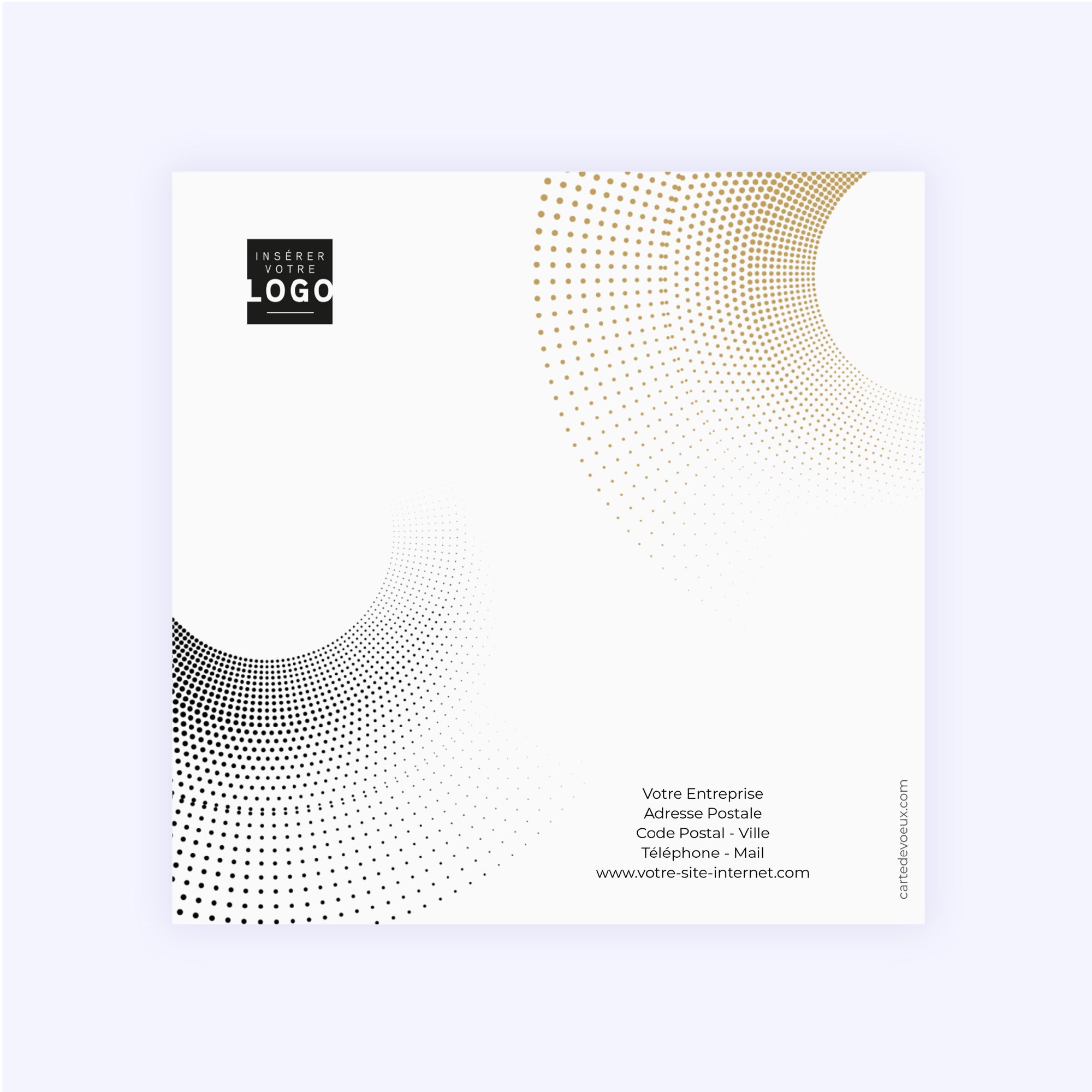 Rotation dorée | Vœux professionnels • Carte de voeux dorure • Carré double photo N° 3