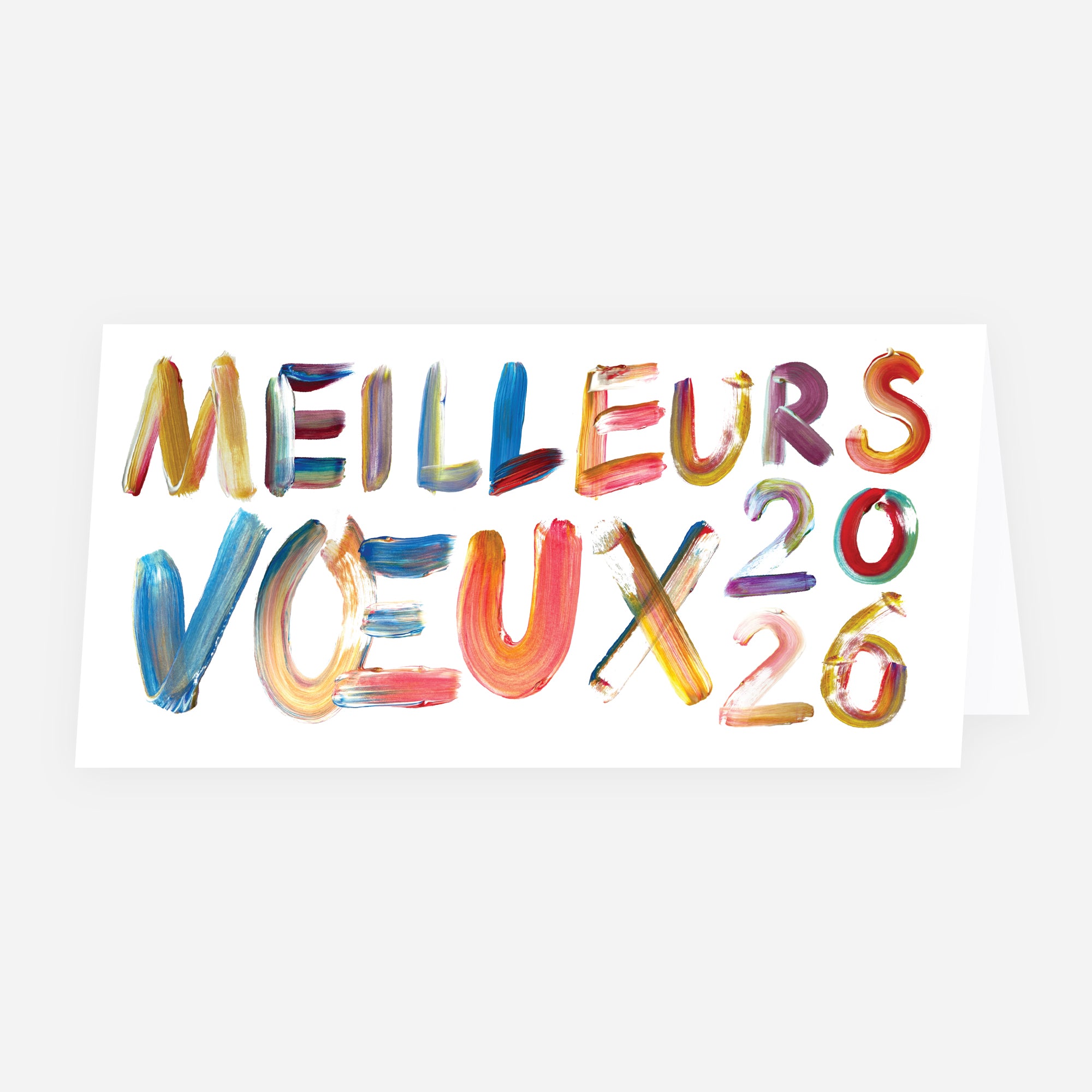Peinture multicolore | Vœux professionnels • Carte de voeux • Rectangle double photo N° 1