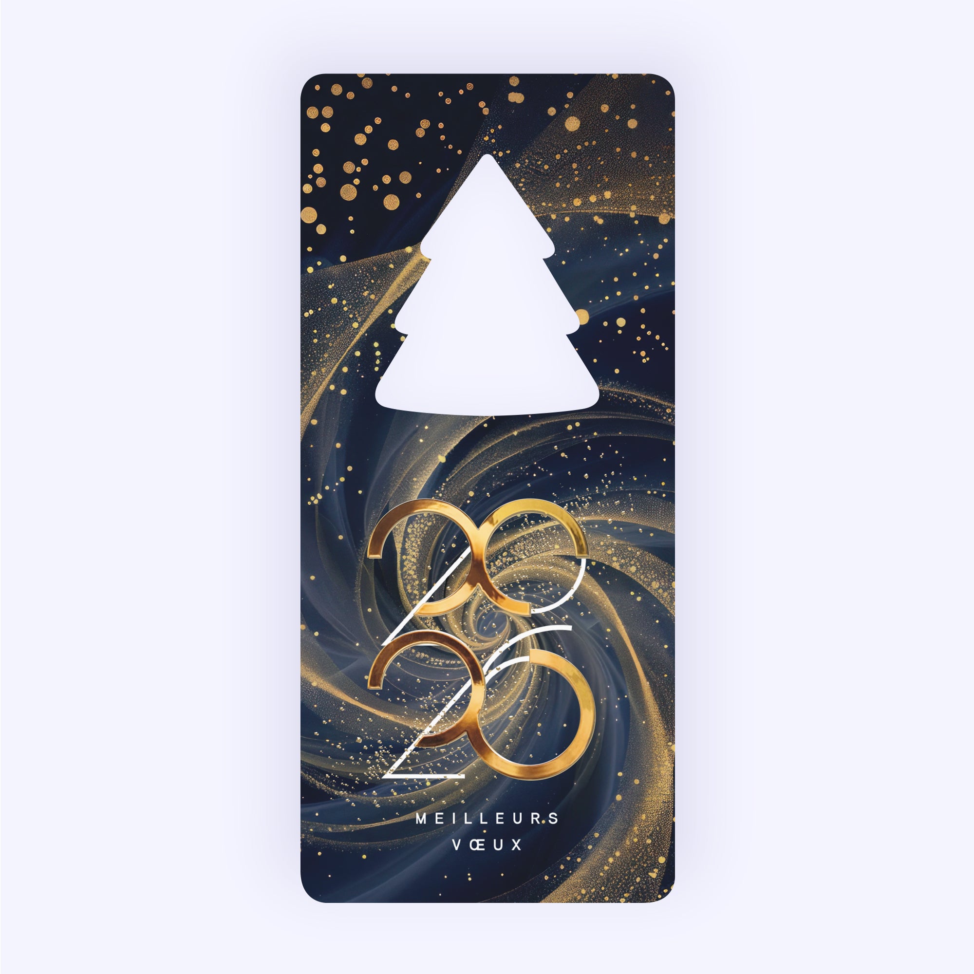 Galaxie | Vœux professionnels • Carte de voeux dorure • Vertical sapin photo N° 1