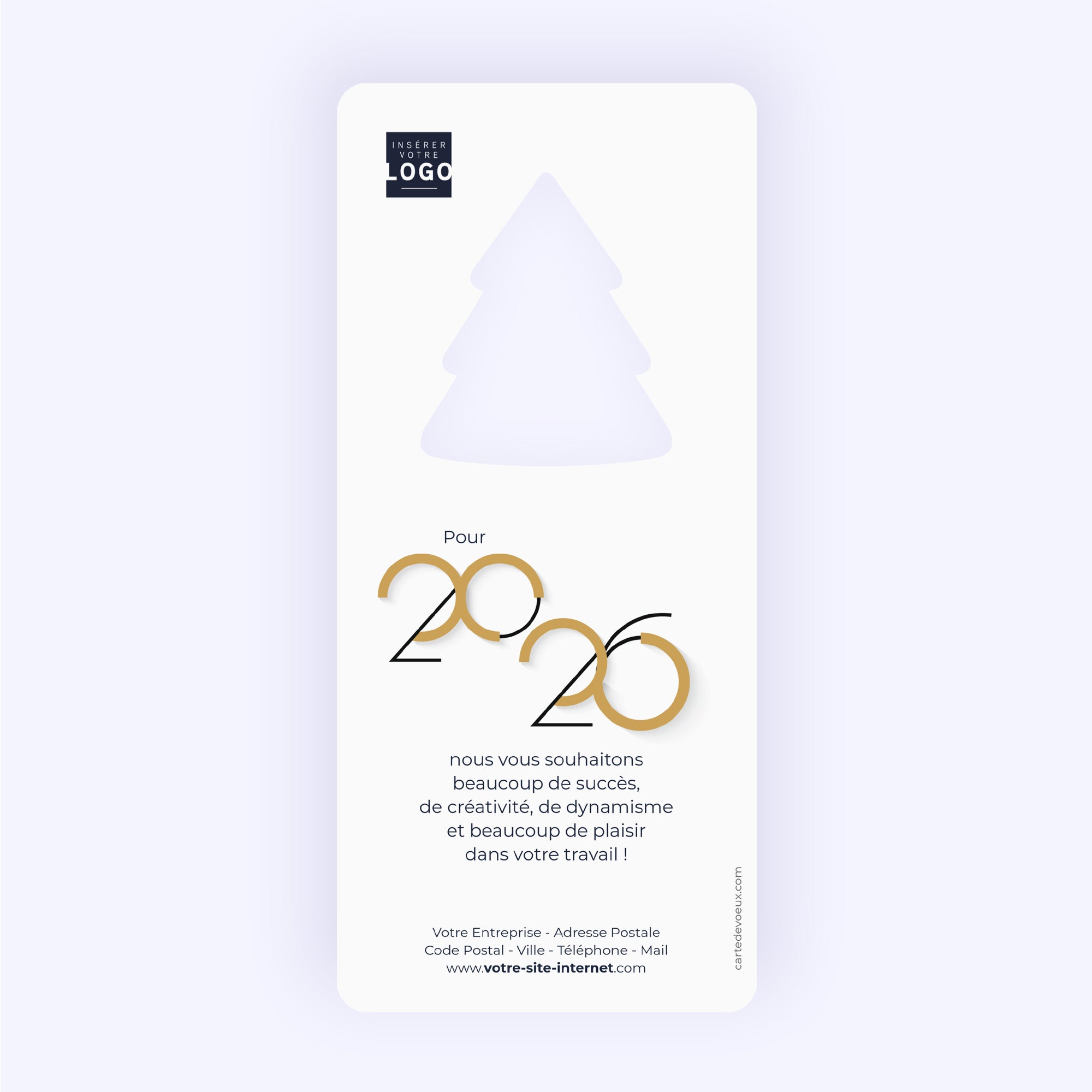 Galaxie | Vœux professionnels • Carte de voeux dorure • Vertical sapin photo N° 2