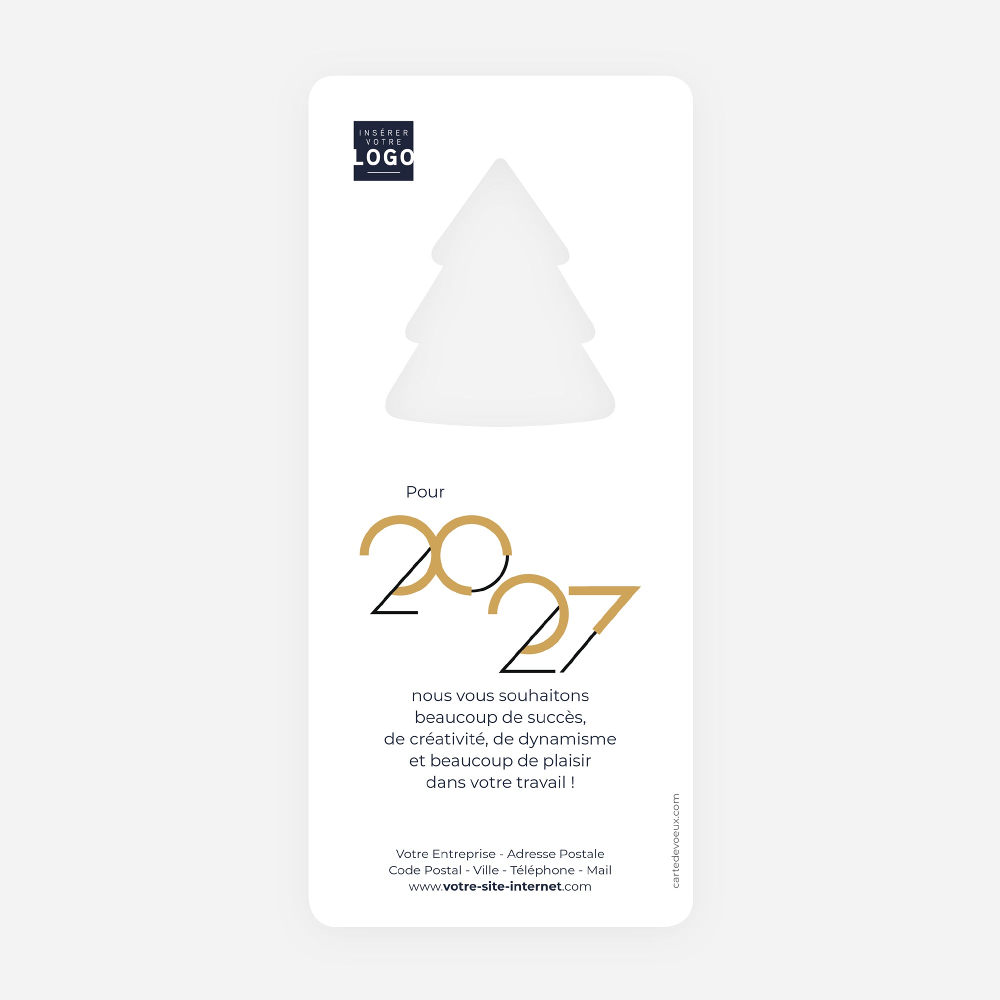 Galaxie | Vœux professionnels • Carte de voeux dorure • Vertical sapin photo N° 2