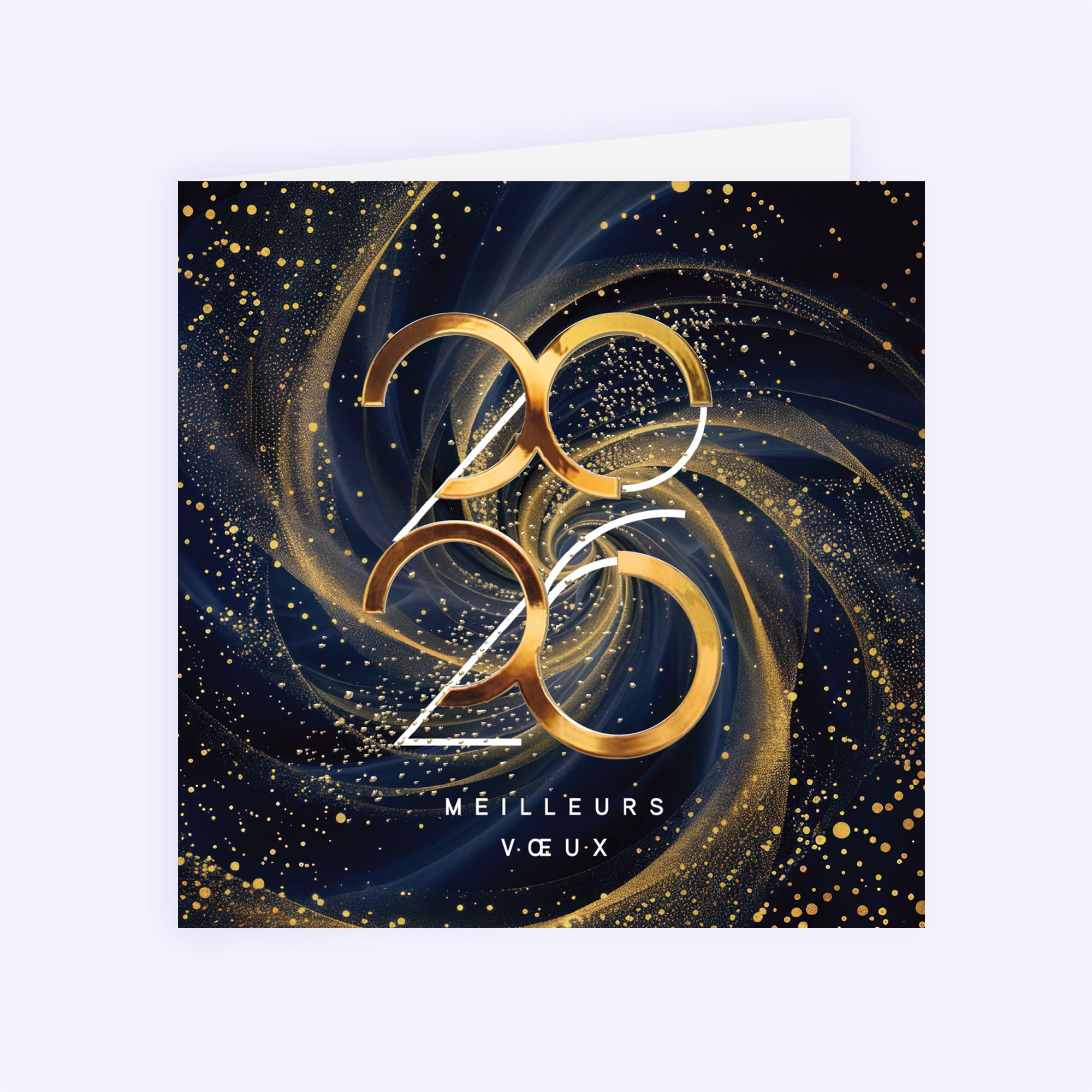 Galaxie | Vœux professionnels • Carte de voeux dorure • Carré double photo N° 1