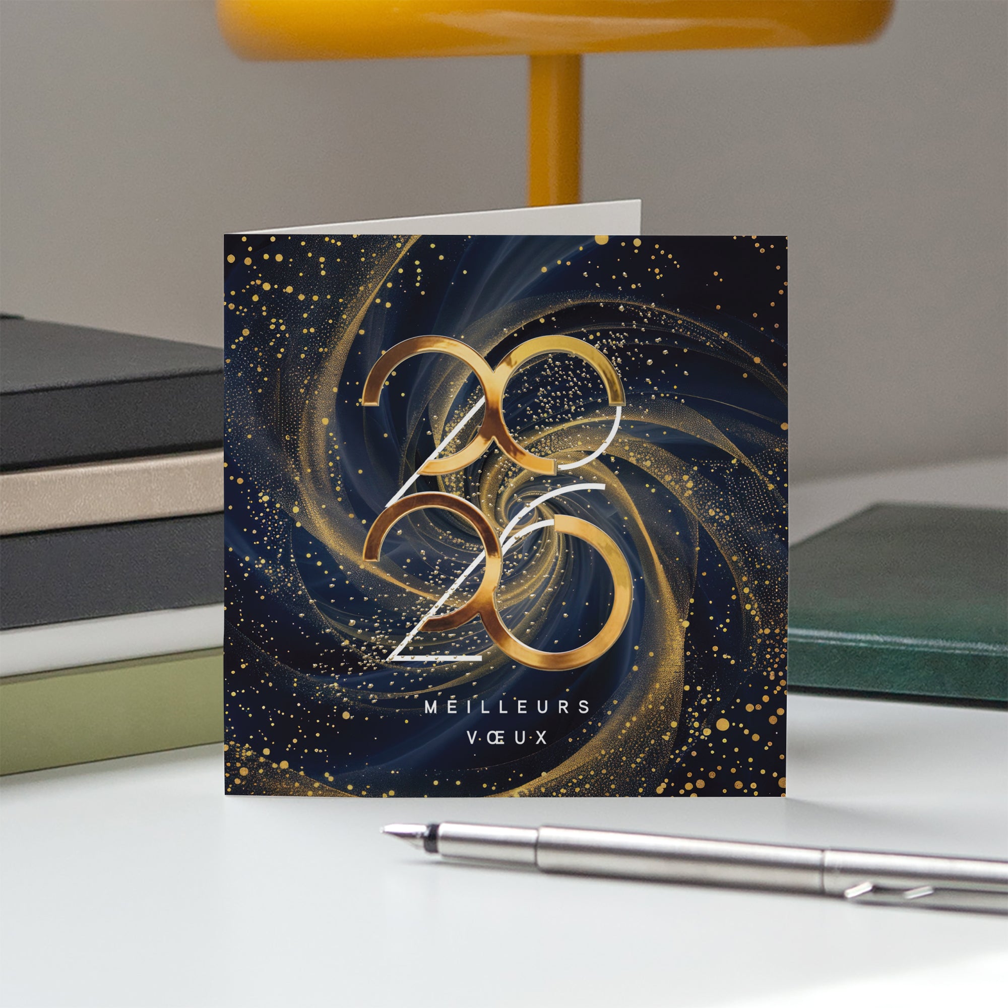 Galaxie | Vœux professionnels • Carte de voeux dorure • Carré double photo N° 5