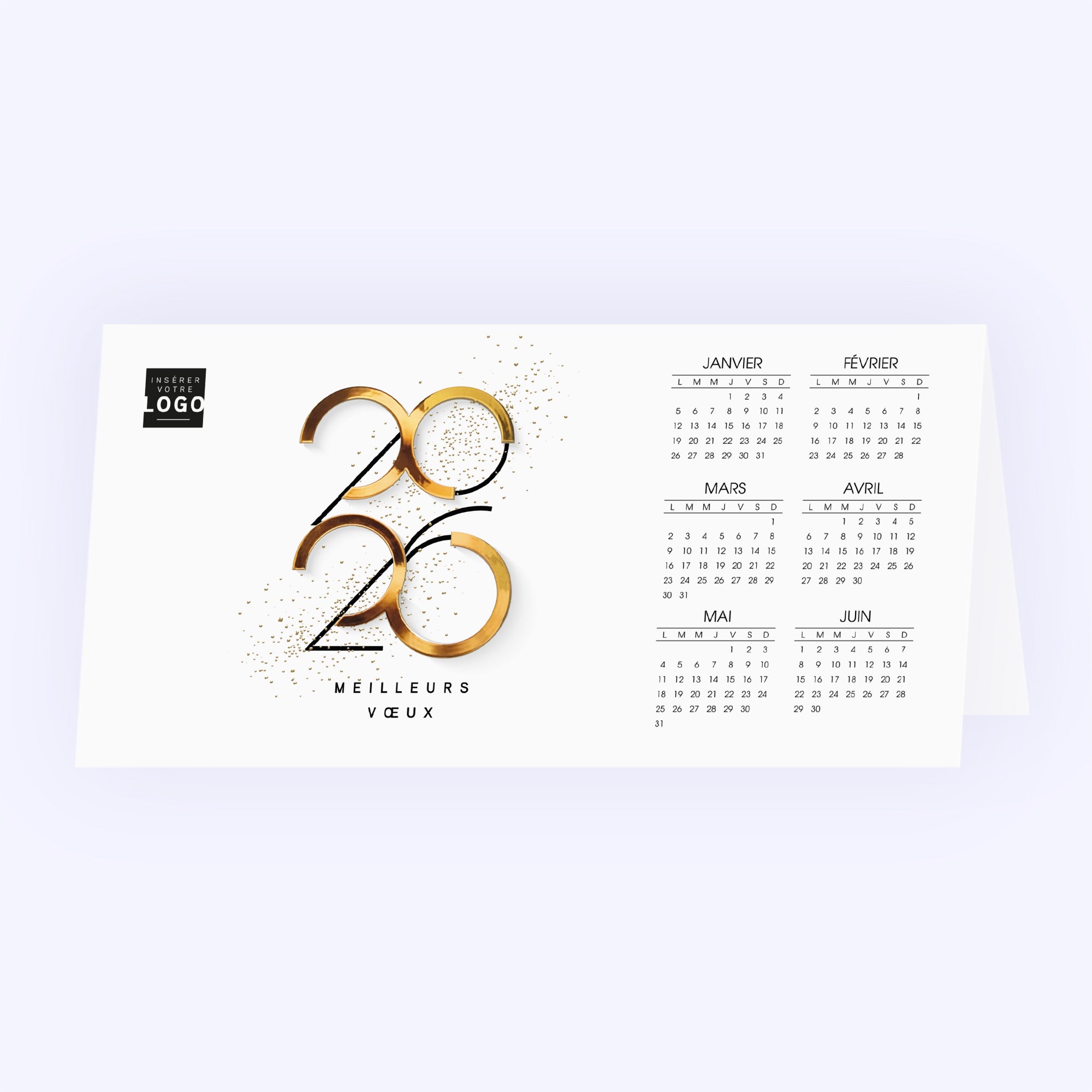 Graphique Style | Vœux professionnels • Calendrier professionnel • Rectangle double photo N° 1