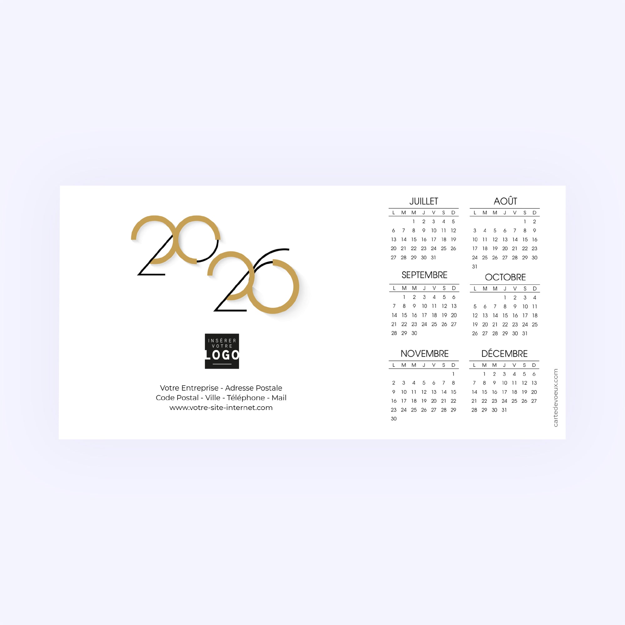 Graphique Style | Vœux professionnels • Calendrier professionnel • Rectangle double photo N° 3