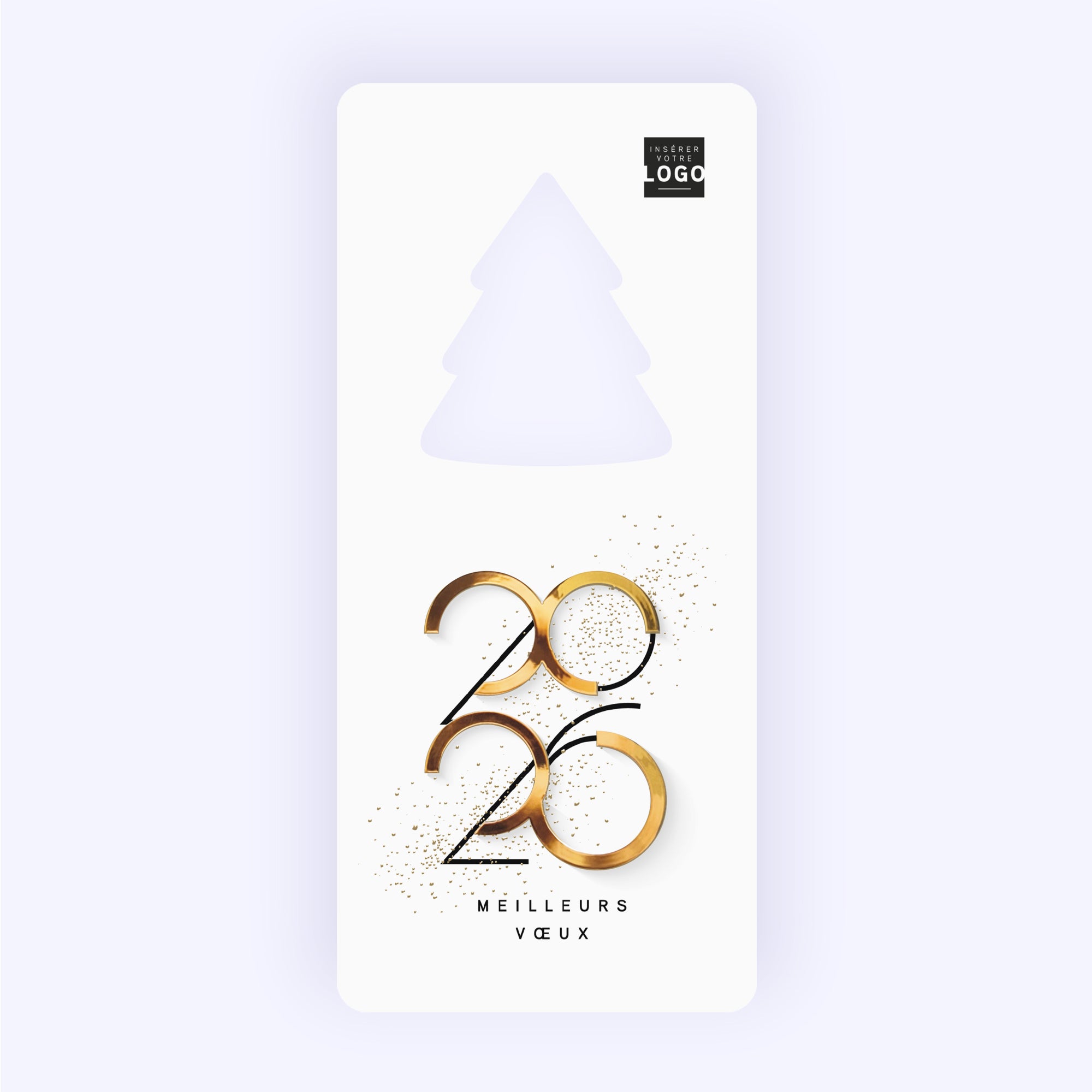 Graphique Style | Vœux professionnels • Carte de voeux dorure • Vertical sapin photo N° 1