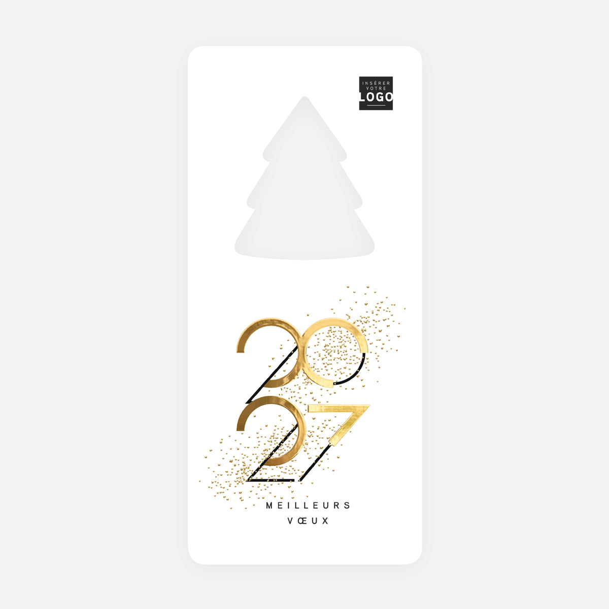 Graphique Style | Vœux professionnels • Carte de voeux dorure • Sapin découpé photo N° 1