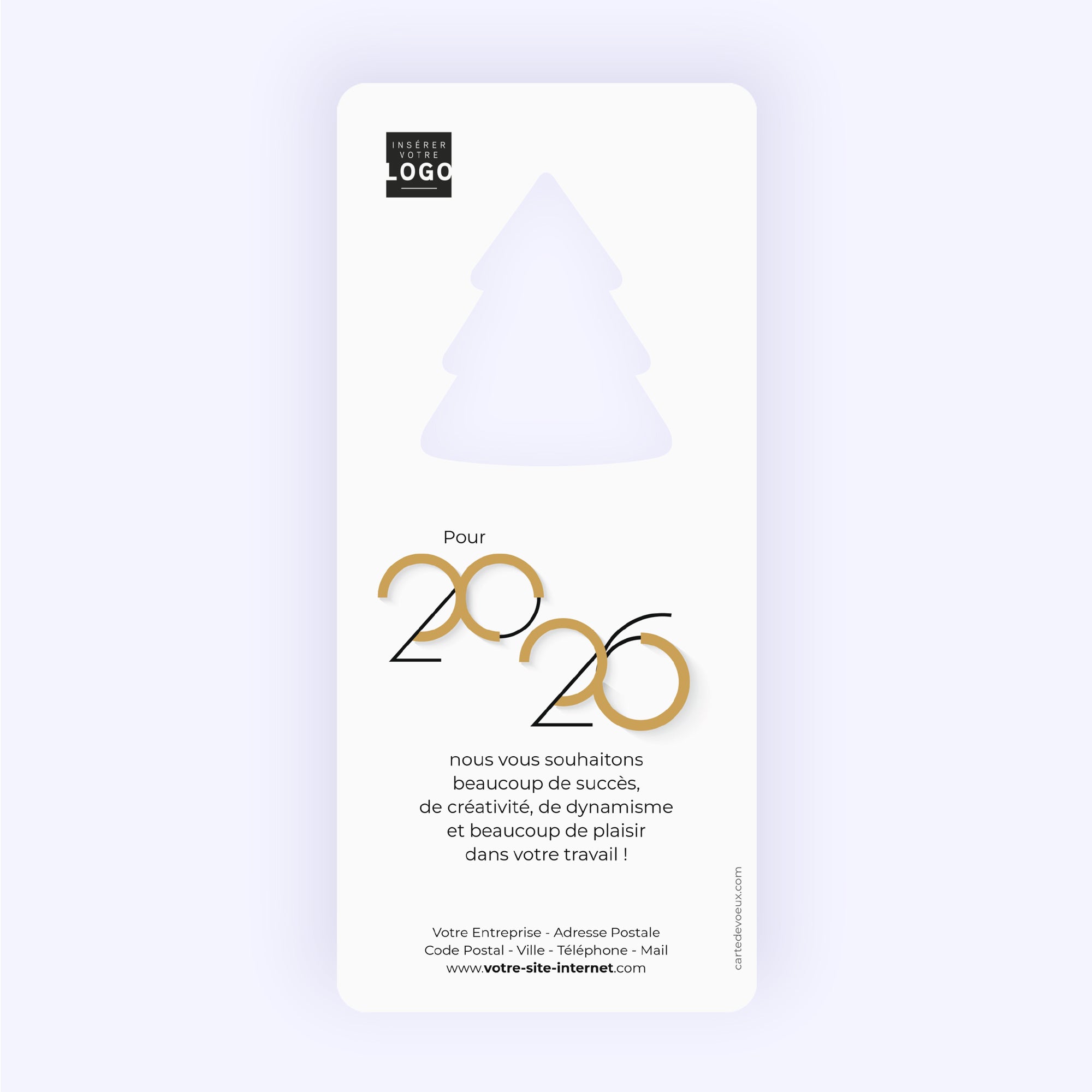 Graphique Style | Vœux professionnels • Carte de voeux dorure • Vertical sapin photo N° 2