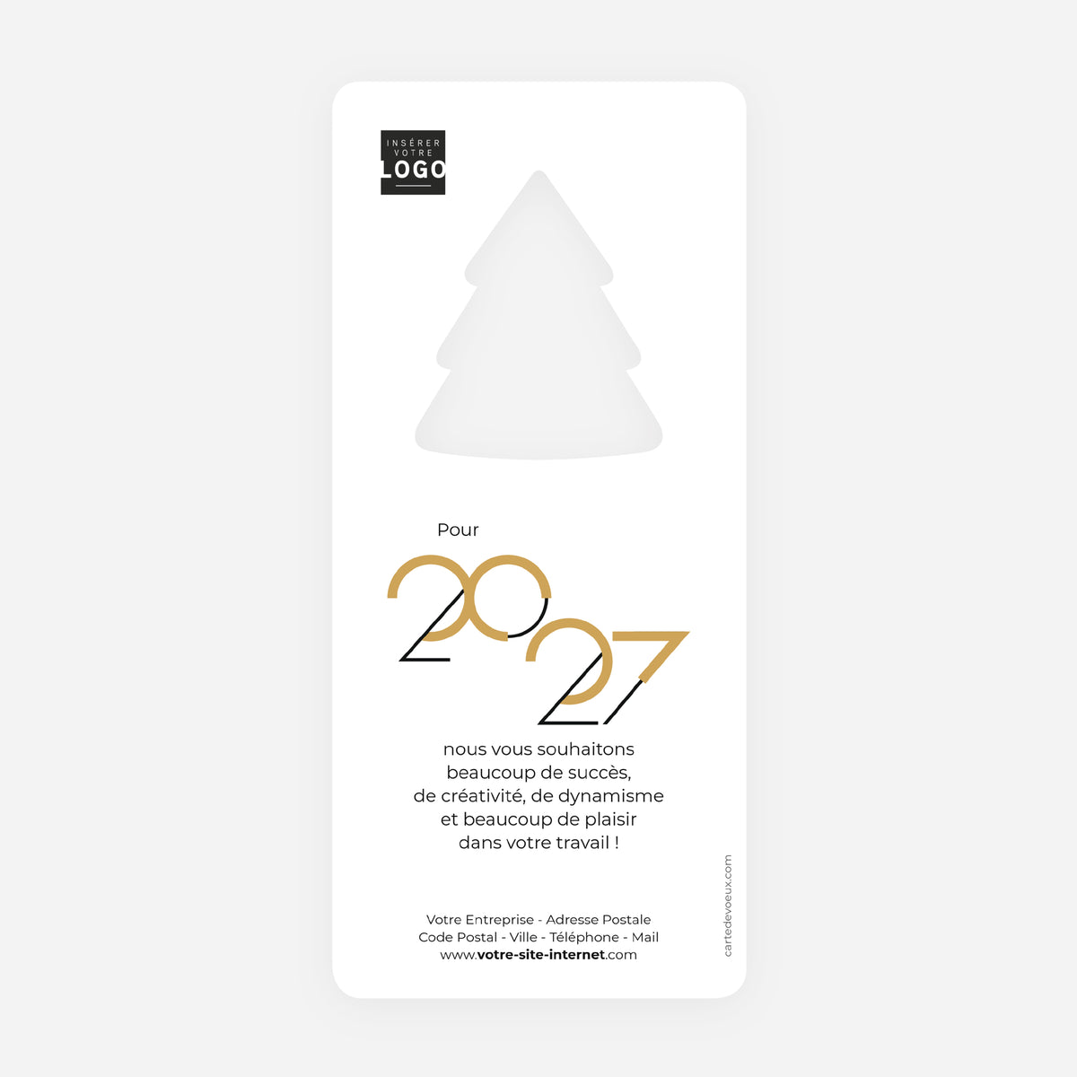 Graphique Style | Vœux professionnels • Carte de voeux dorure • Sapin découpé photo N° 2