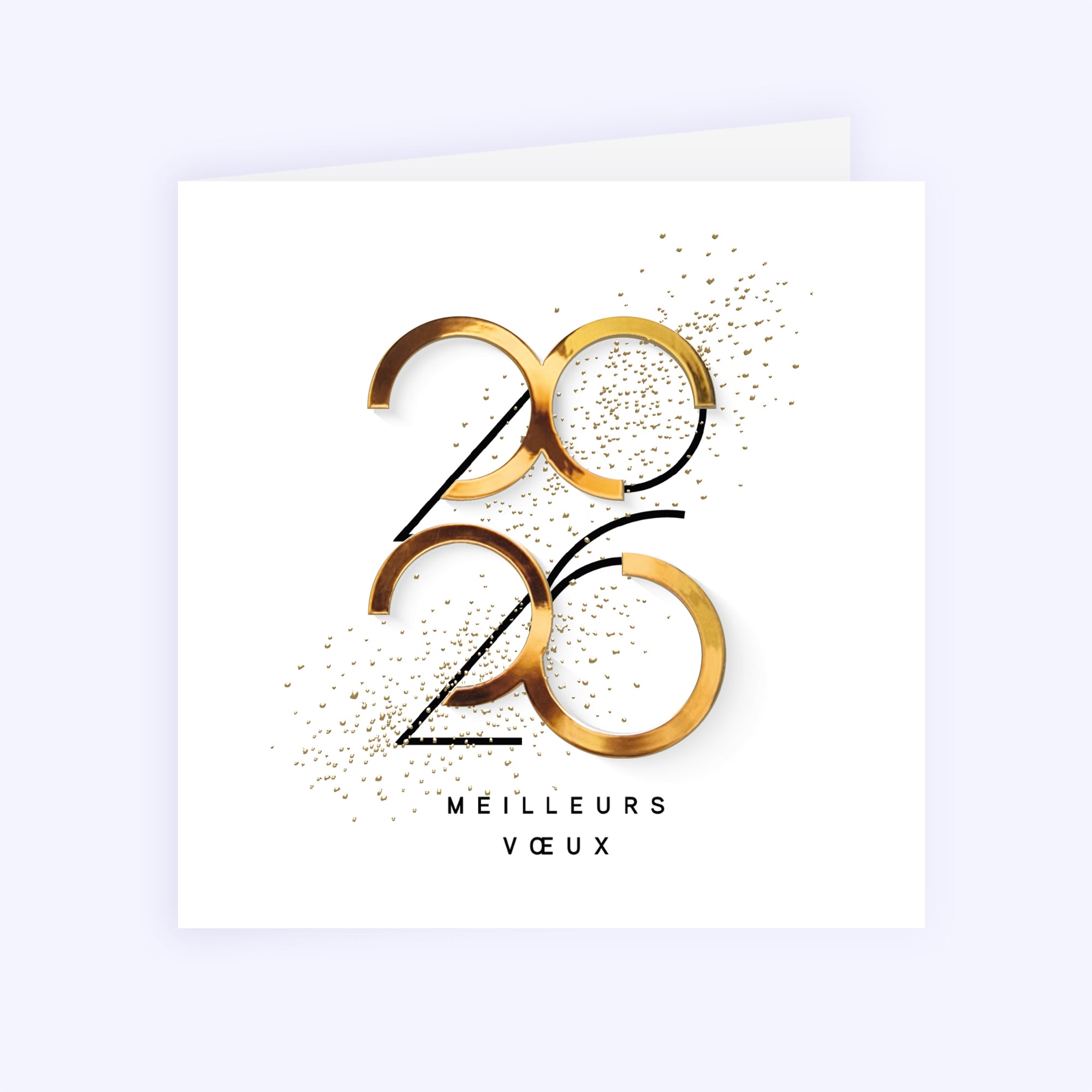 Graphique Style | Vœux professionnels • Carte de voeux dorure • Carré double photo N° 1
