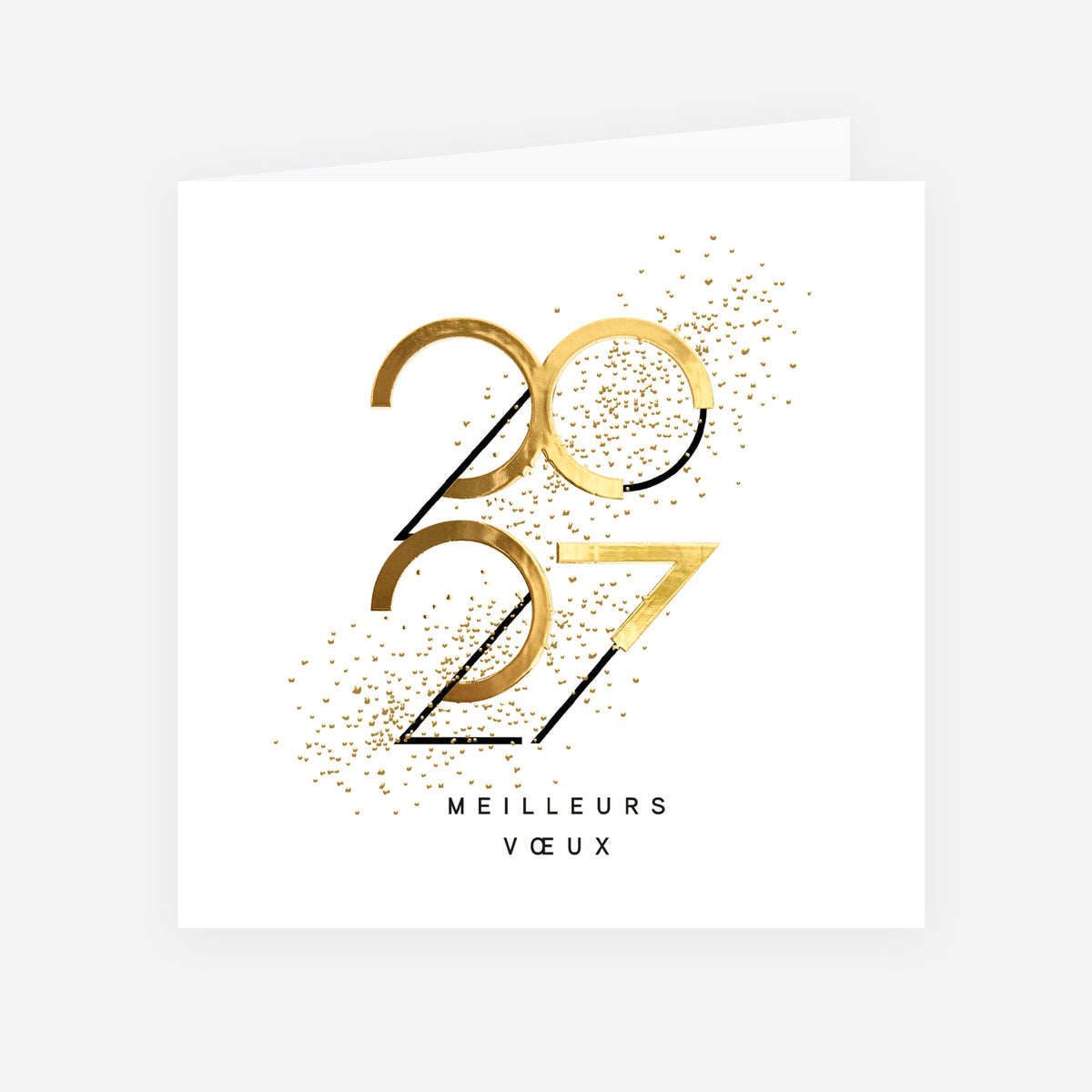 Graphique Style | Vœux professionnels • Carte de voeux dorure • Carrée pliable photo N° 1