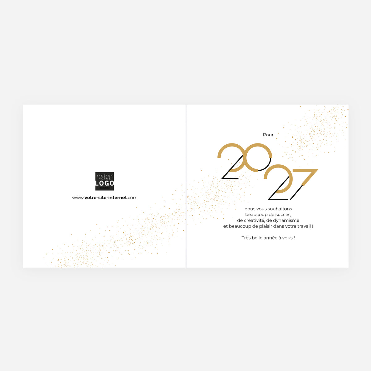 Graphique Style | Vœux professionnels • Carte de voeux dorure • Carrée pliable photo N° 2
